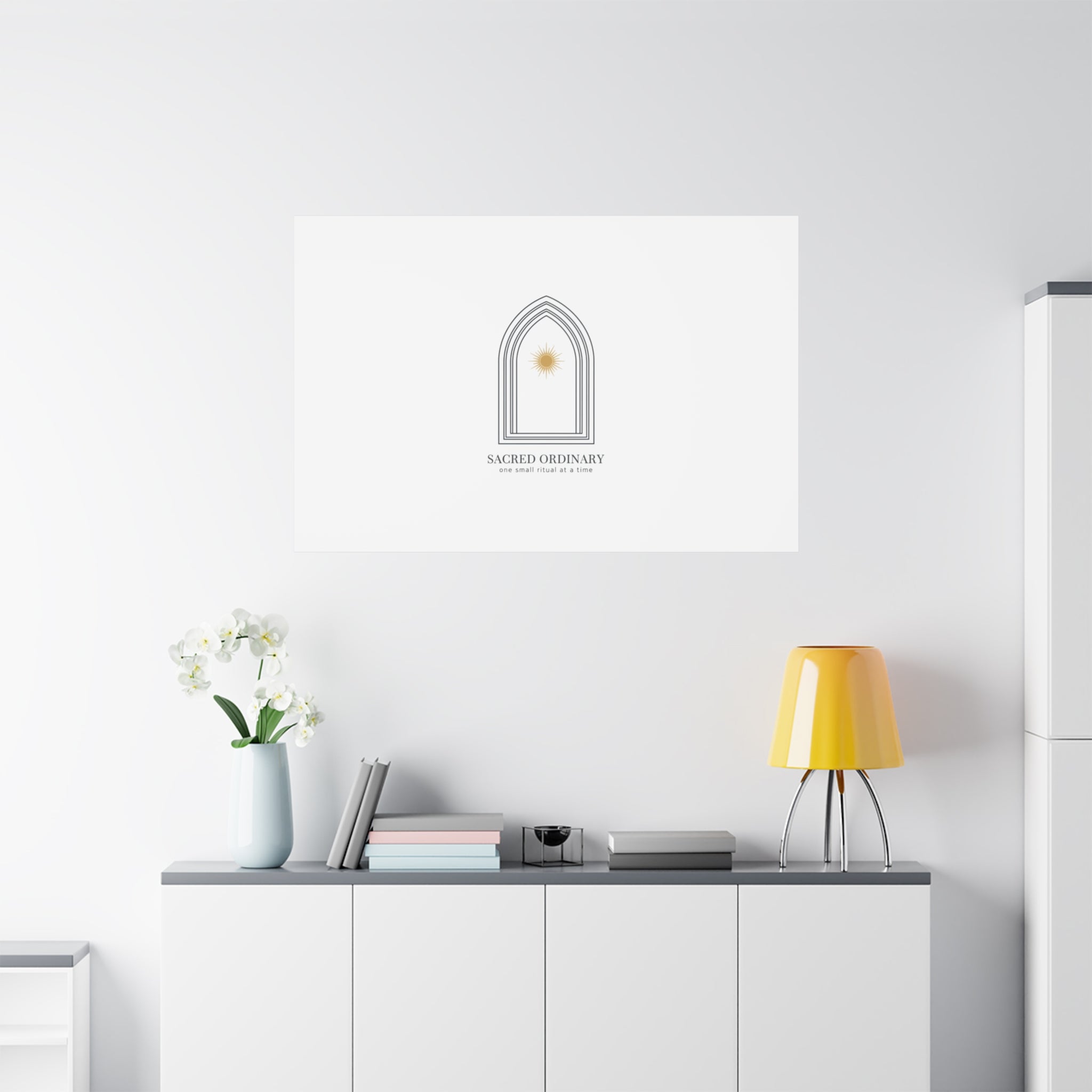 Sacred Ordinary Gothic Arch Canvas | Minimal Scripture Art, Quiet Luxury