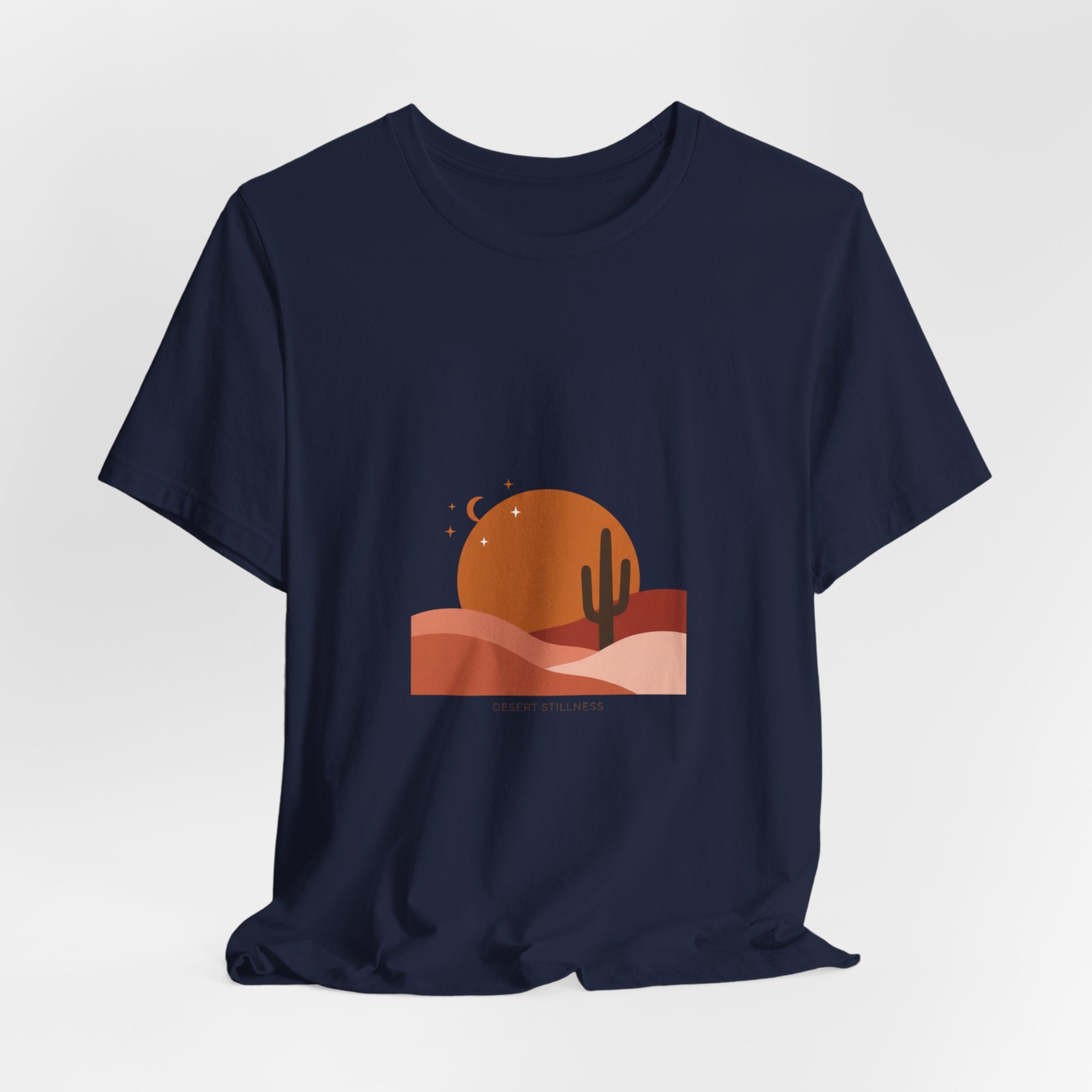Desert Sunset Minimalist Mesa Tee | Southwestern art print, adobe-inspired Navy