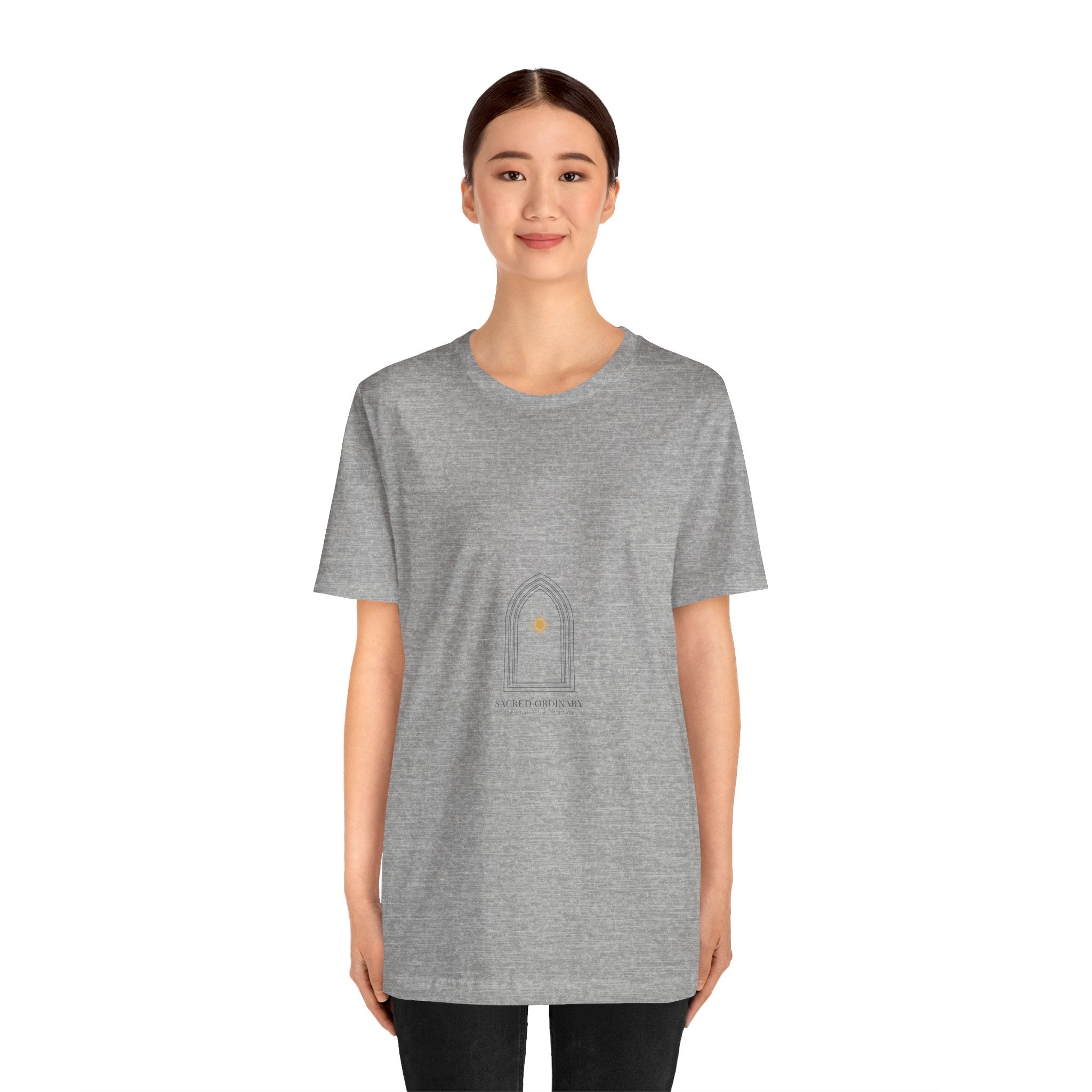 Gothic Arch Minimal Tee | Monastic Minimalism, serene typography Navy