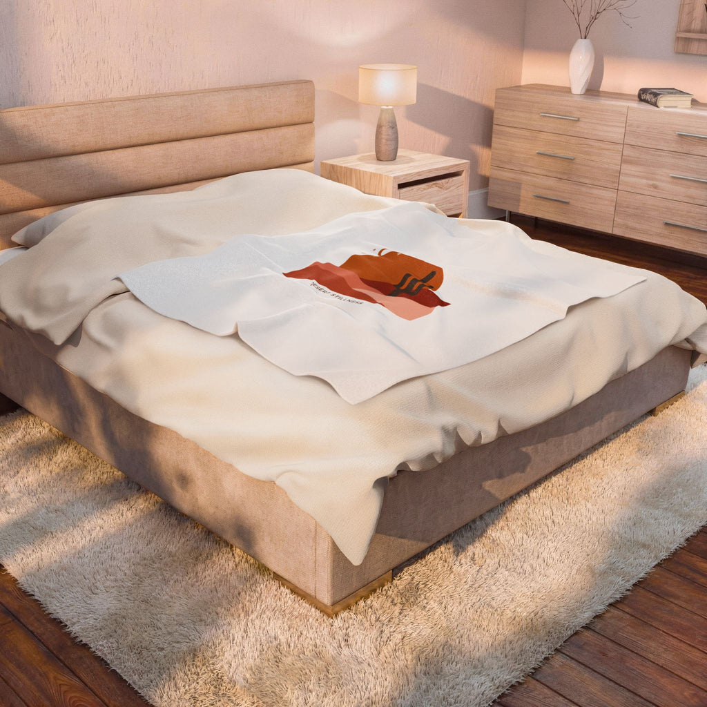 Desert Sunset Mesa Throw Blanket | Southwestern minimalist, adobe-inspired wall art 30" × 40"