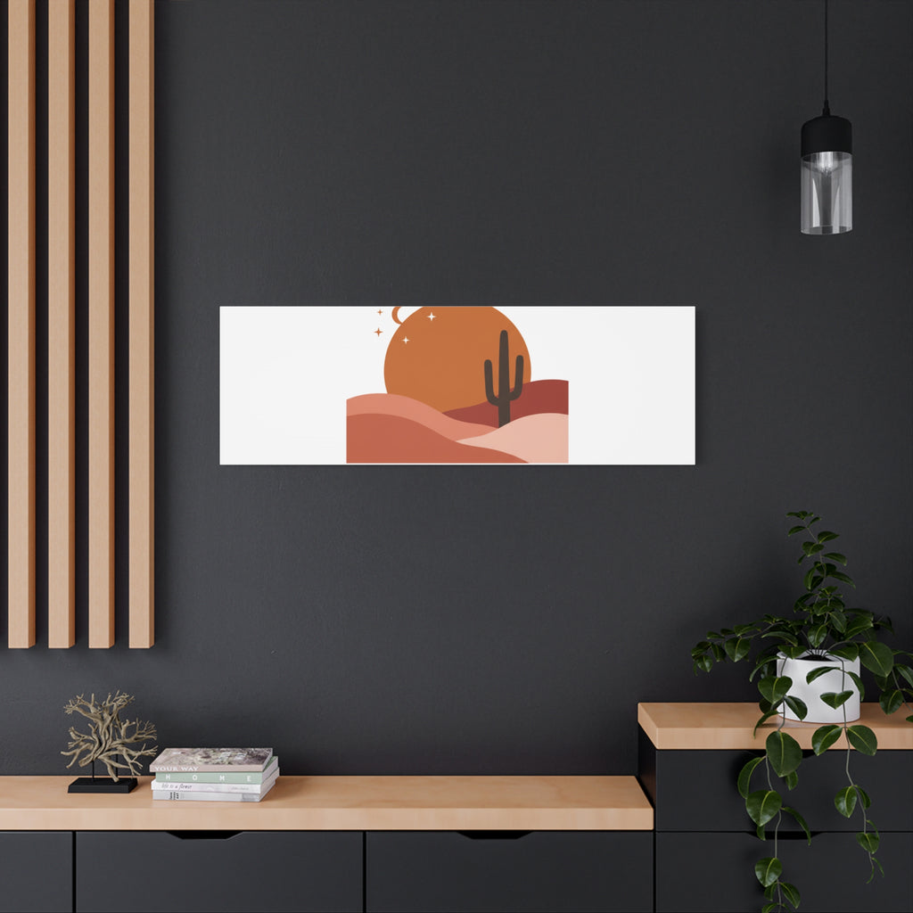 Desert Stillness Canvas, Desert Sunset Minimalist Mesa | Southwestern Art Print