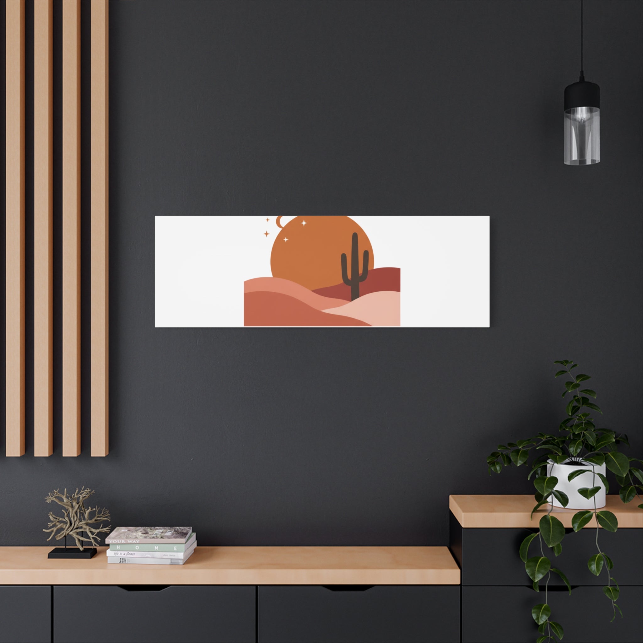 Desert Stillness Canvas, Desert Sunset Minimalist Mesa | Southwestern Art Print