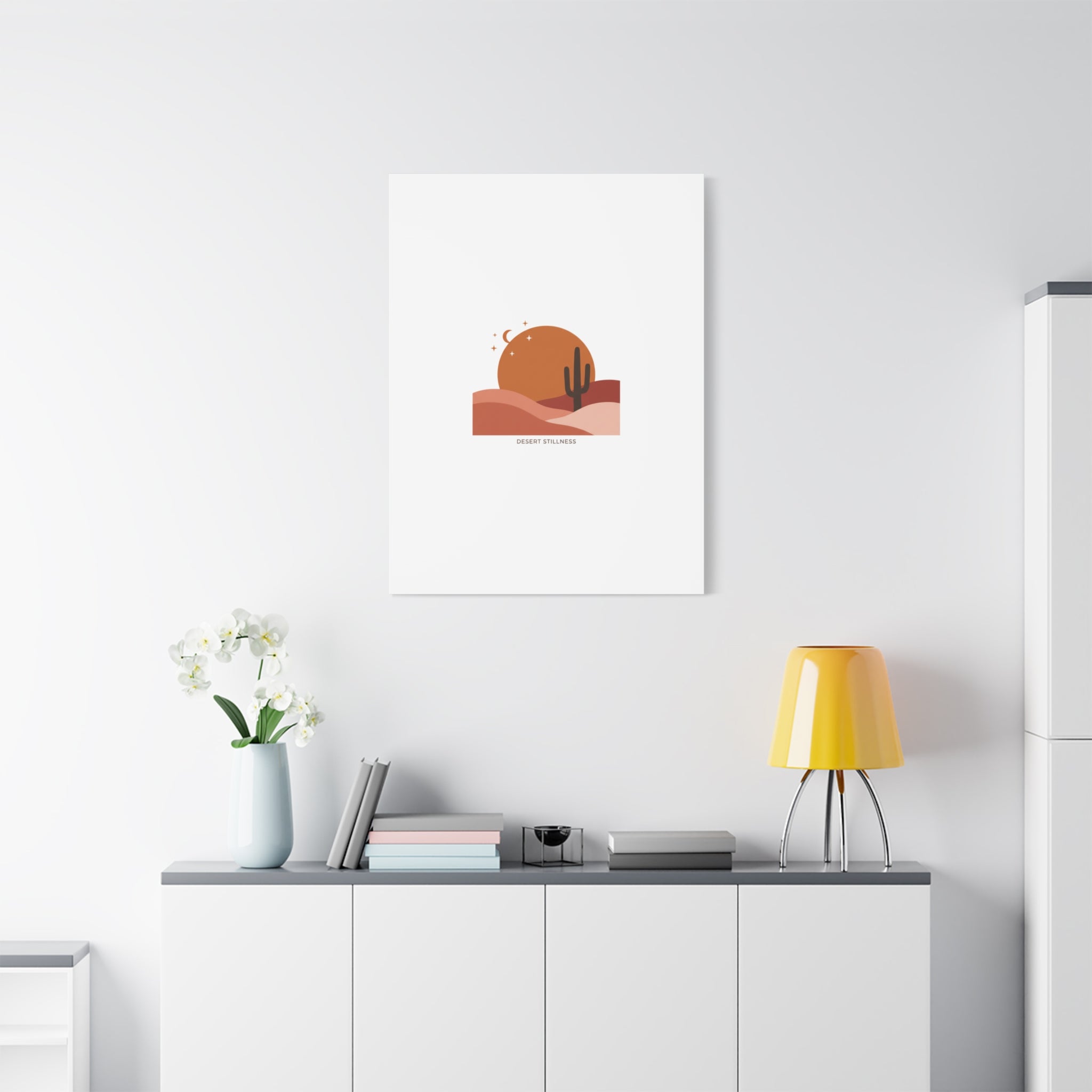 Desert Stillness Canvas, Desert Sunset Minimalist Mesa | Southwestern Art Print