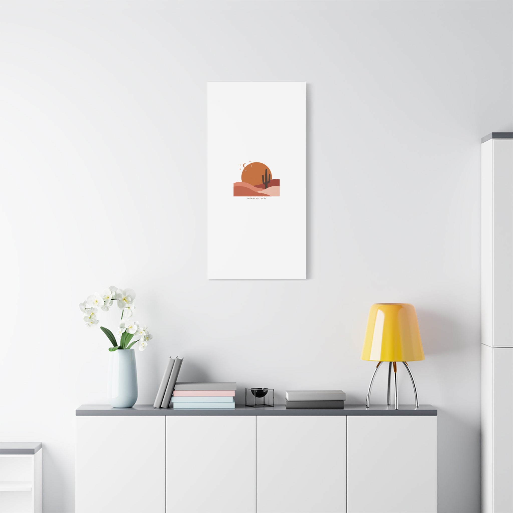Desert Stillness Canvas, Desert Sunset Minimalist Mesa | Southwestern Art Print