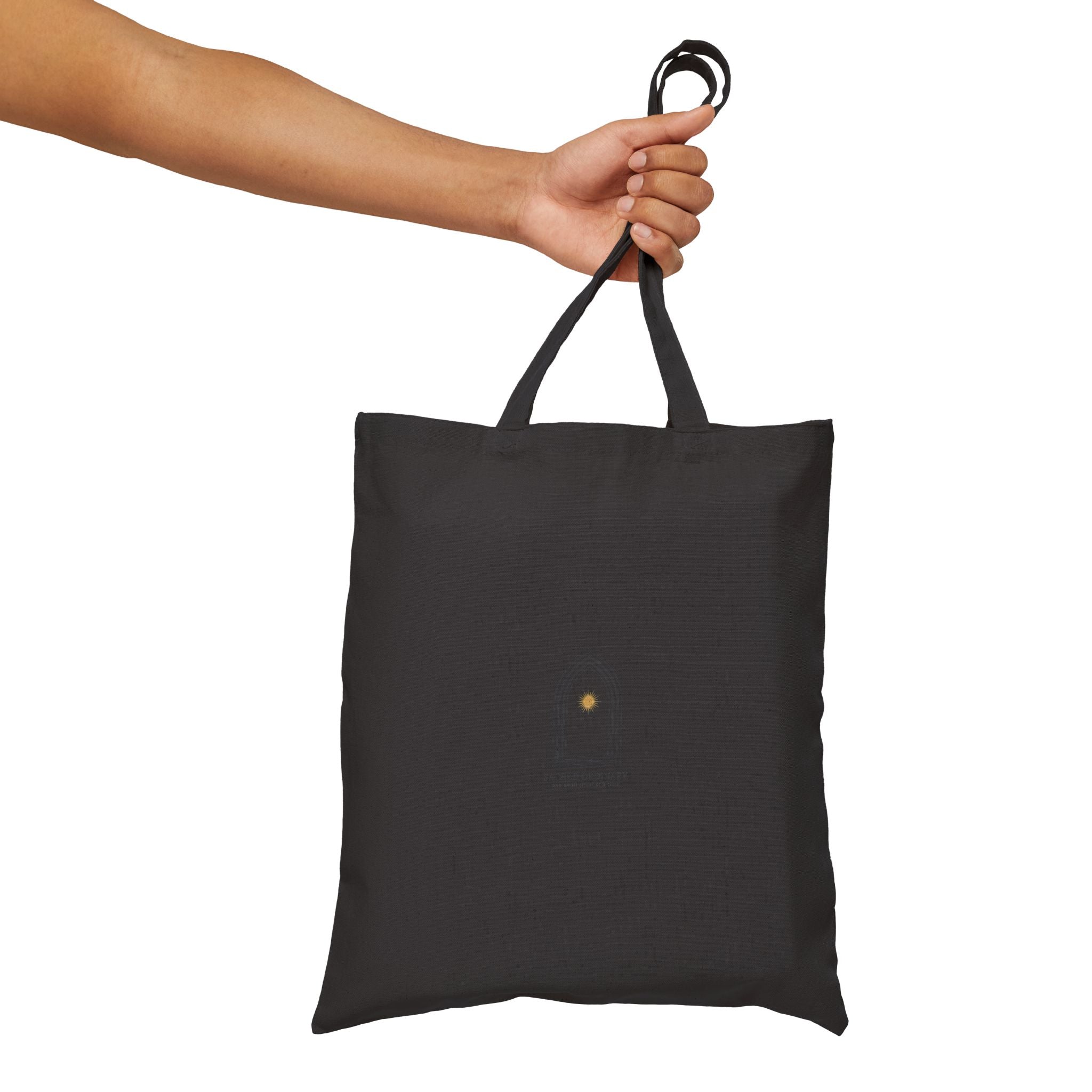 Gothic Arch Minimal Tote | Monastic Minimalism, Scripture Micro-Text