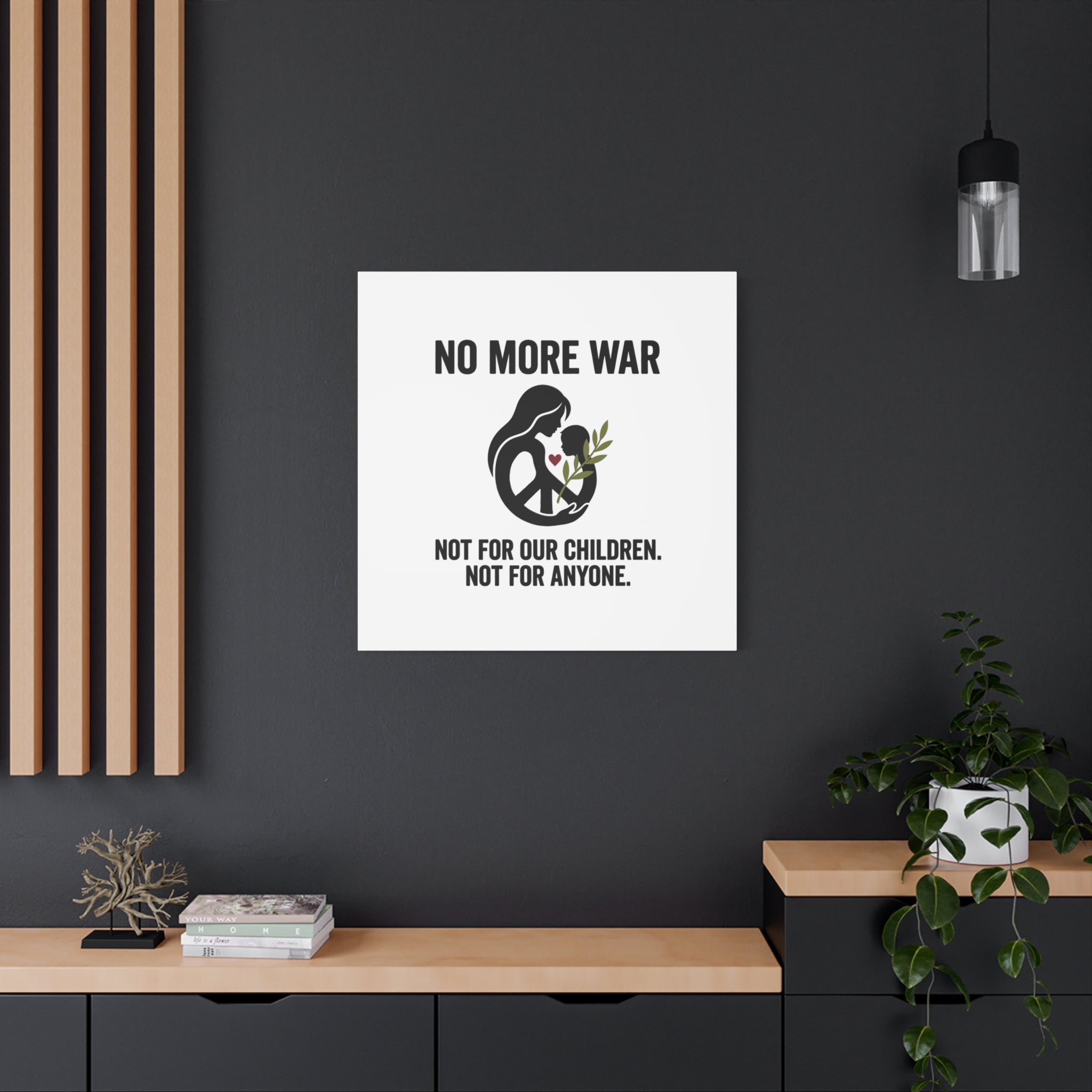 No More War Canvas, Anti-War Peace Protest Wall Art | Solidarity Ceasefire. 36" x 36" 1.25"