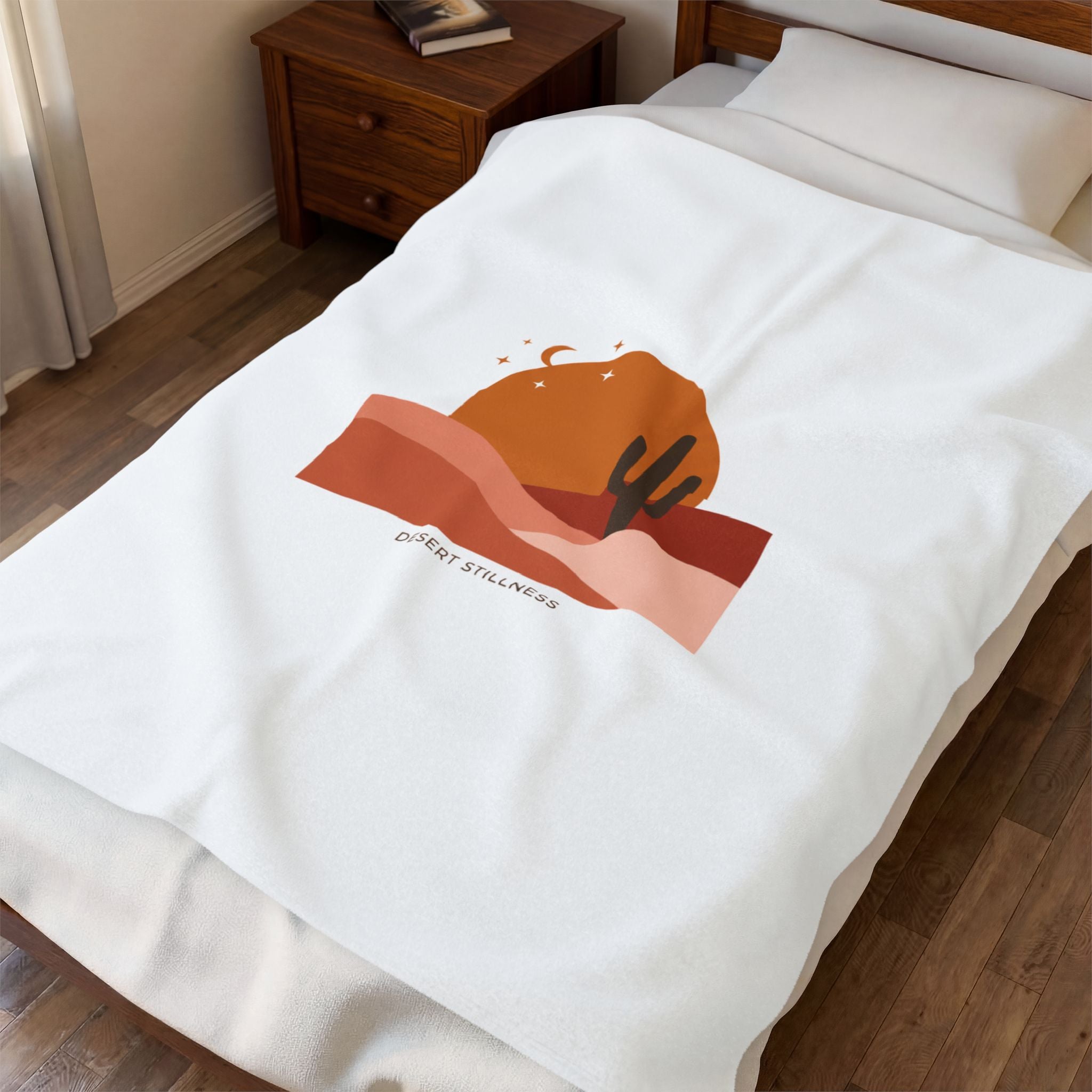 Desert Sunset Mesa Throw Blanket | Southwestern minimalist, adobe-inspired wall art 30" × 40"
