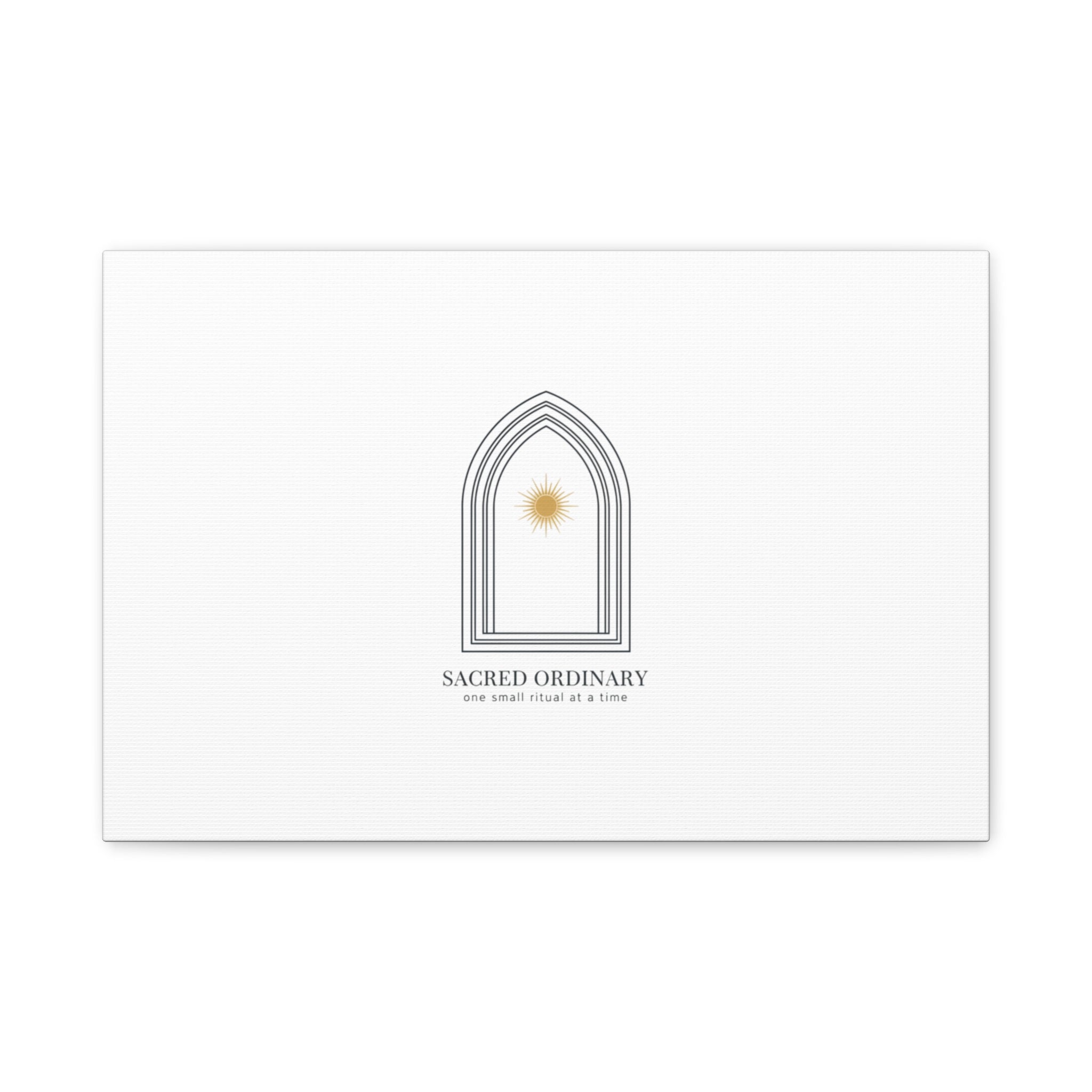 Sacred Ordinary Gothic Arch Canvas | Minimal Scripture Art, Quiet Luxury 18″ x 12″ (Horizontal) 1.25"
