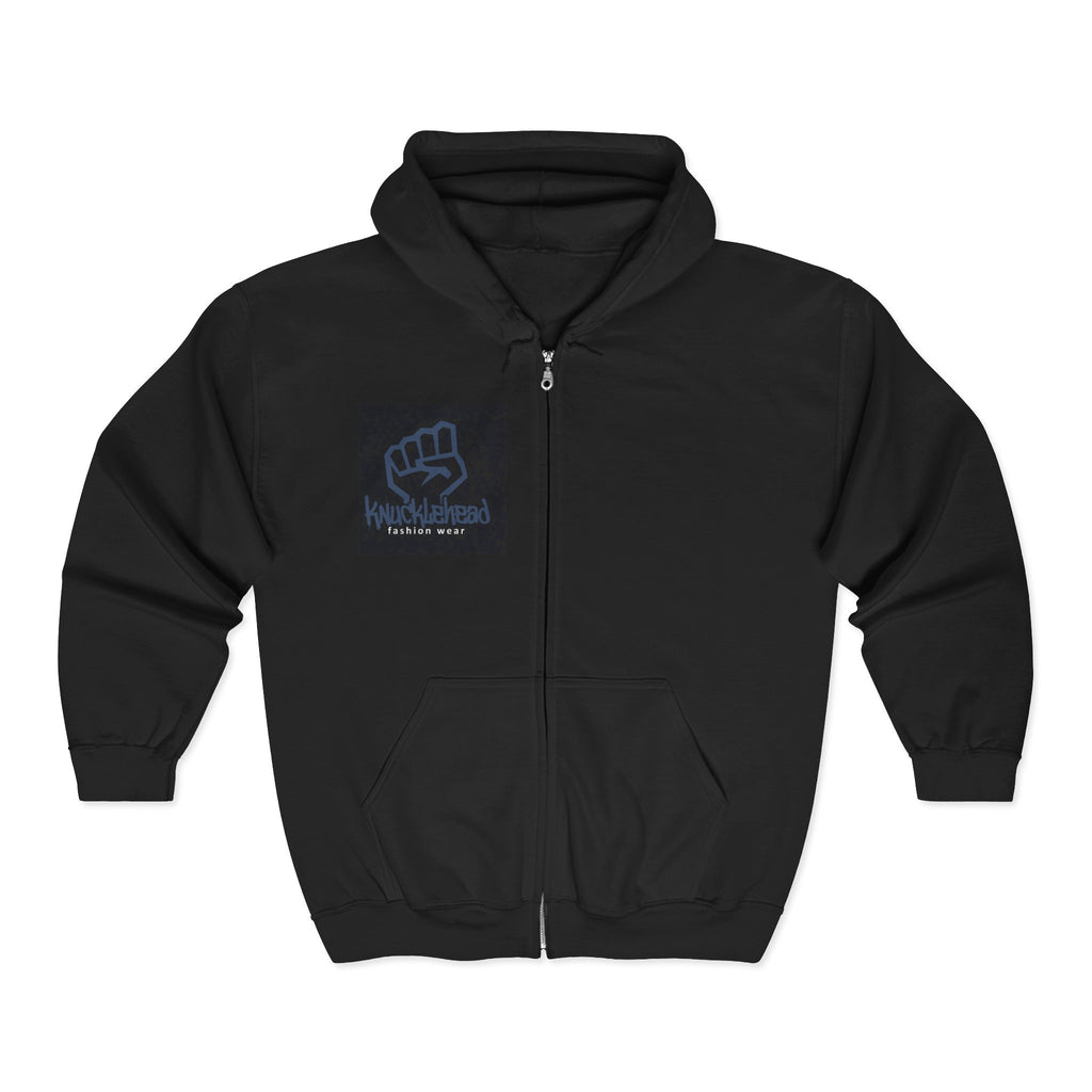 Fist Logo Zip Hoodie â Empowerment Graphic Full-Zip Sweatshirt Black