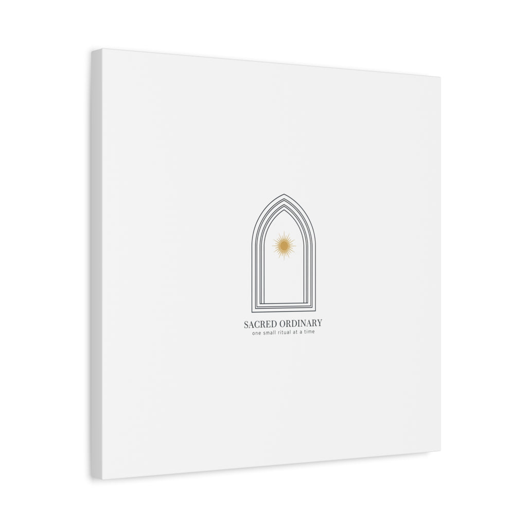 Sacred Ordinary Gothic Arch Canvas | Minimal Scripture Art, Quiet Luxury