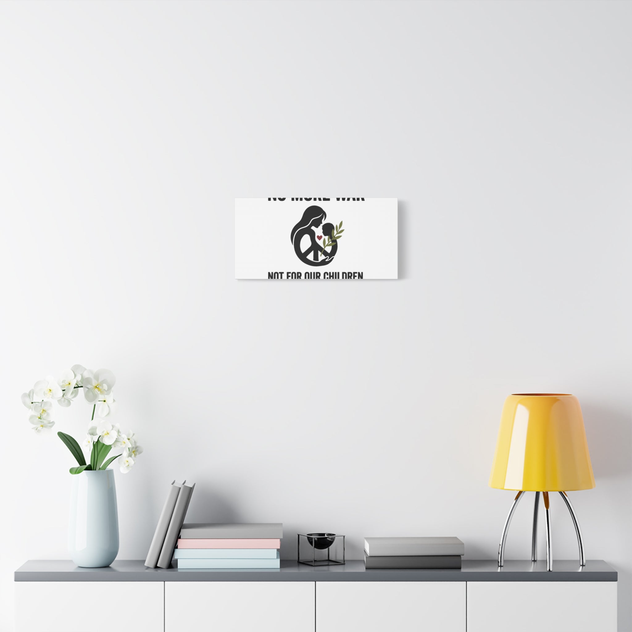 No More War Canvas, Anti-War Peace Protest Wall Art | Solidarity Ceasefire. 36" x 36" 1.25"