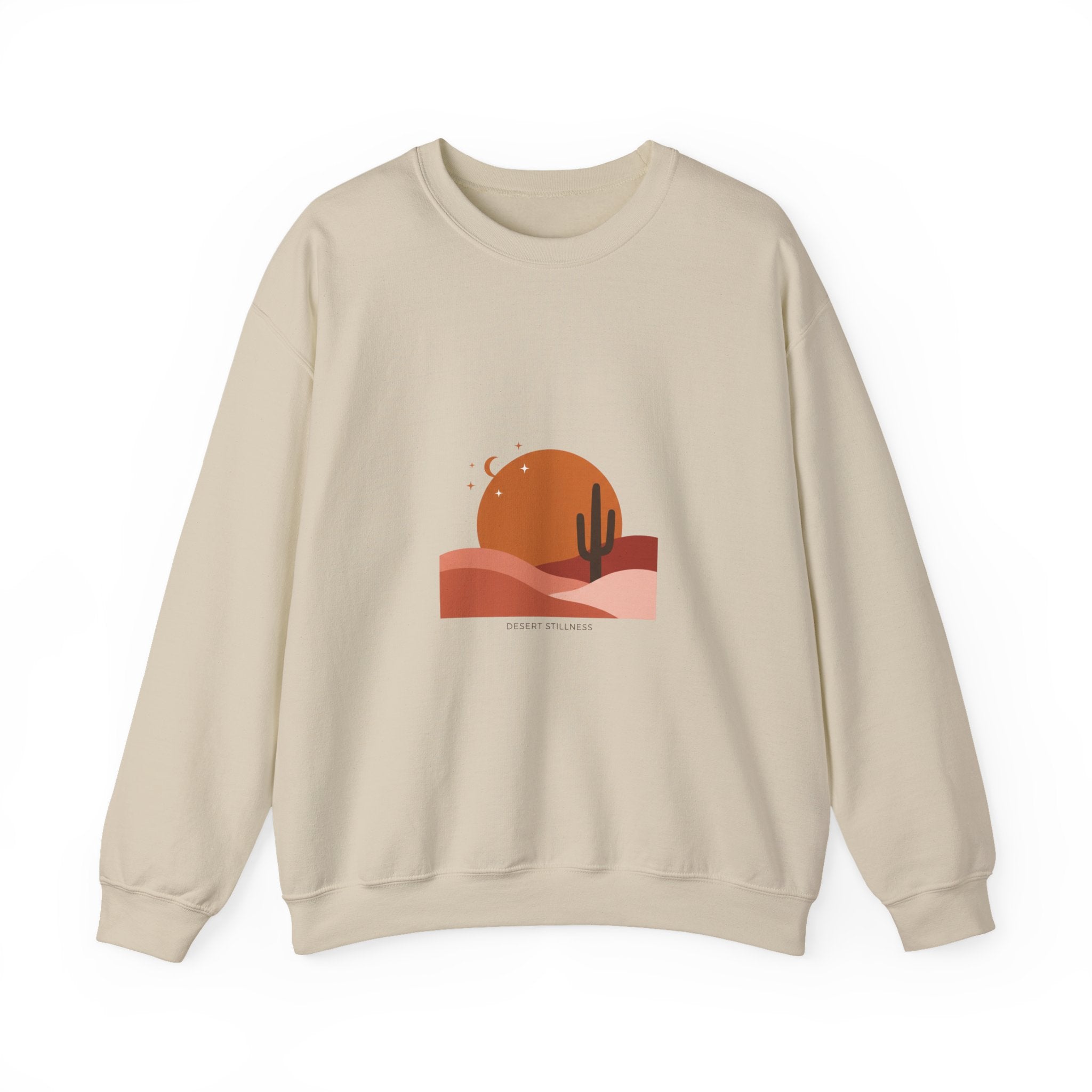 Desert Sunset Minimalist Mesa Sweatshirt | Southwestern adobe-inspired wall art vibe Sand