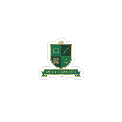 Celtic Crest Sticker | Gaelic serif crest, Celtic knot emblem 4" × 4" White