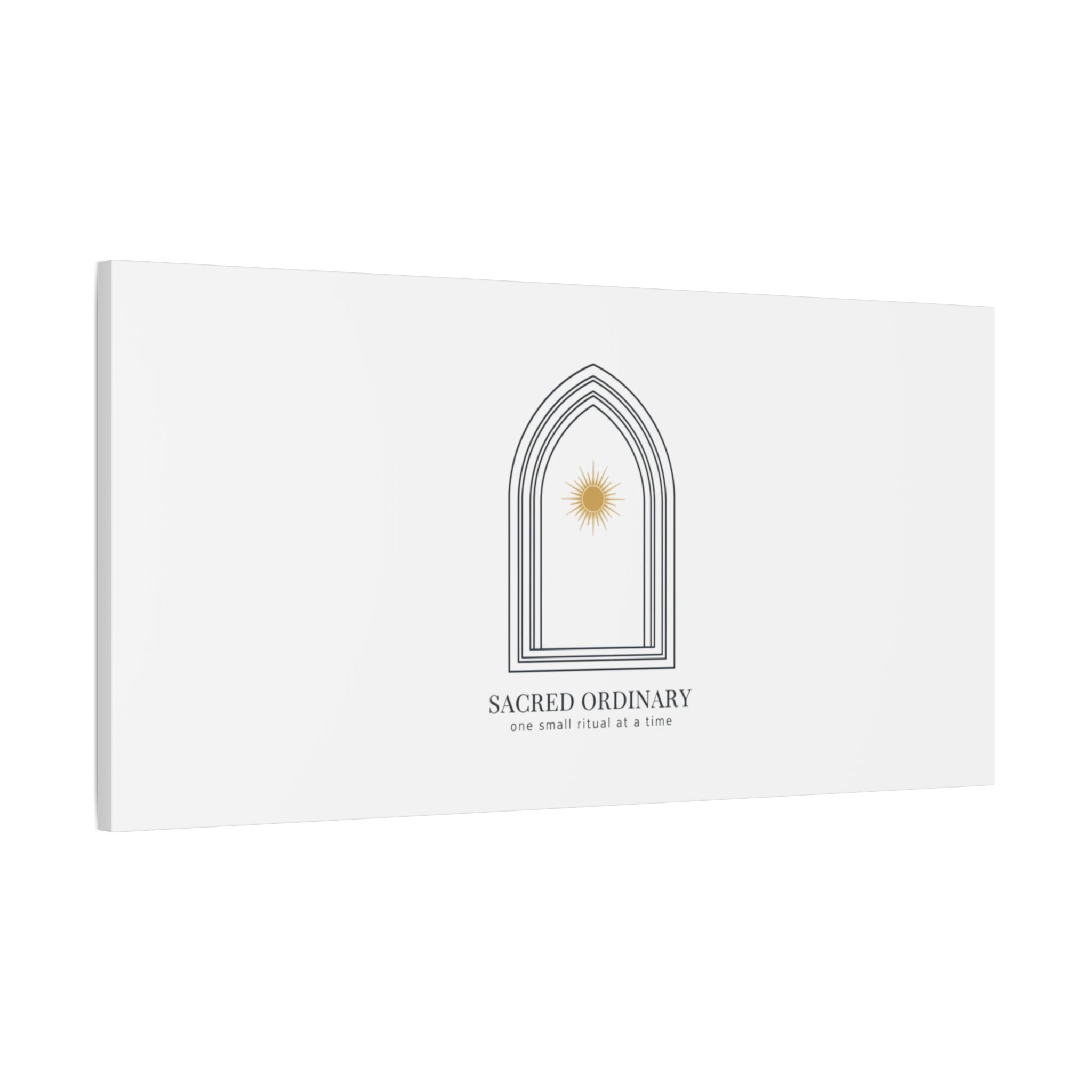 Sacred Ordinary Gothic Arch Canvas | Minimal Scripture Art, Quiet Luxury