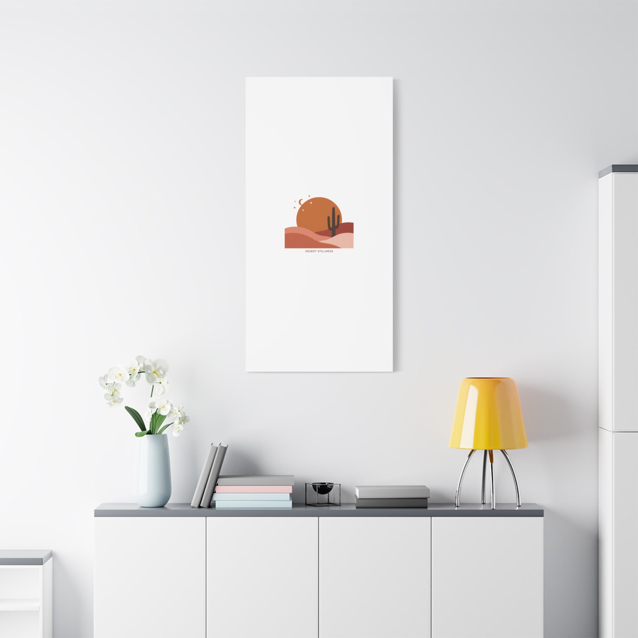 Desert Stillness Canvas, Desert Sunset Minimalist Mesa | Southwestern Art Print