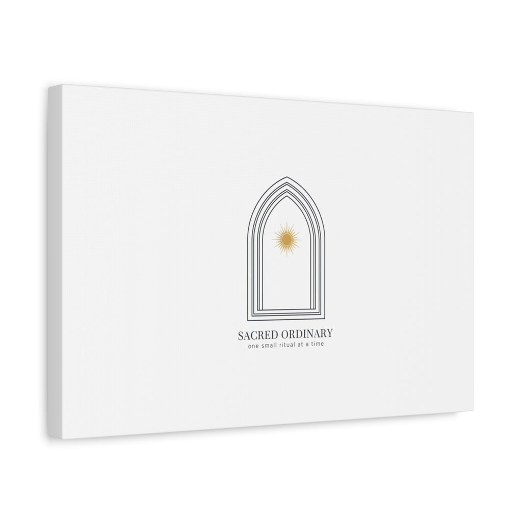 Sacred Ordinary Gothic Arch Canvas | Minimal Scripture Art, Quiet Luxury