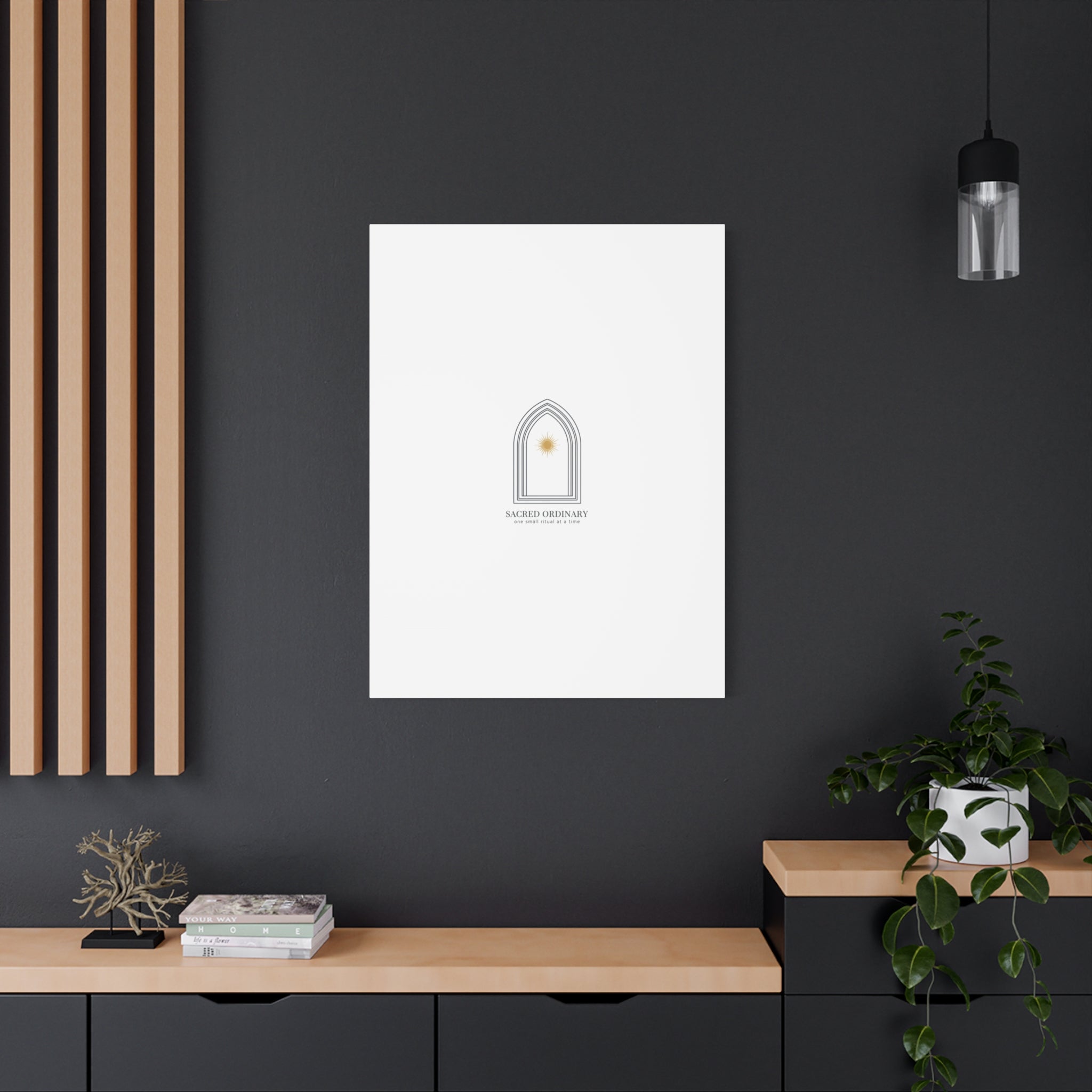 Sacred Ordinary Gothic Arch Canvas | Minimal Scripture Art, Quiet Luxury