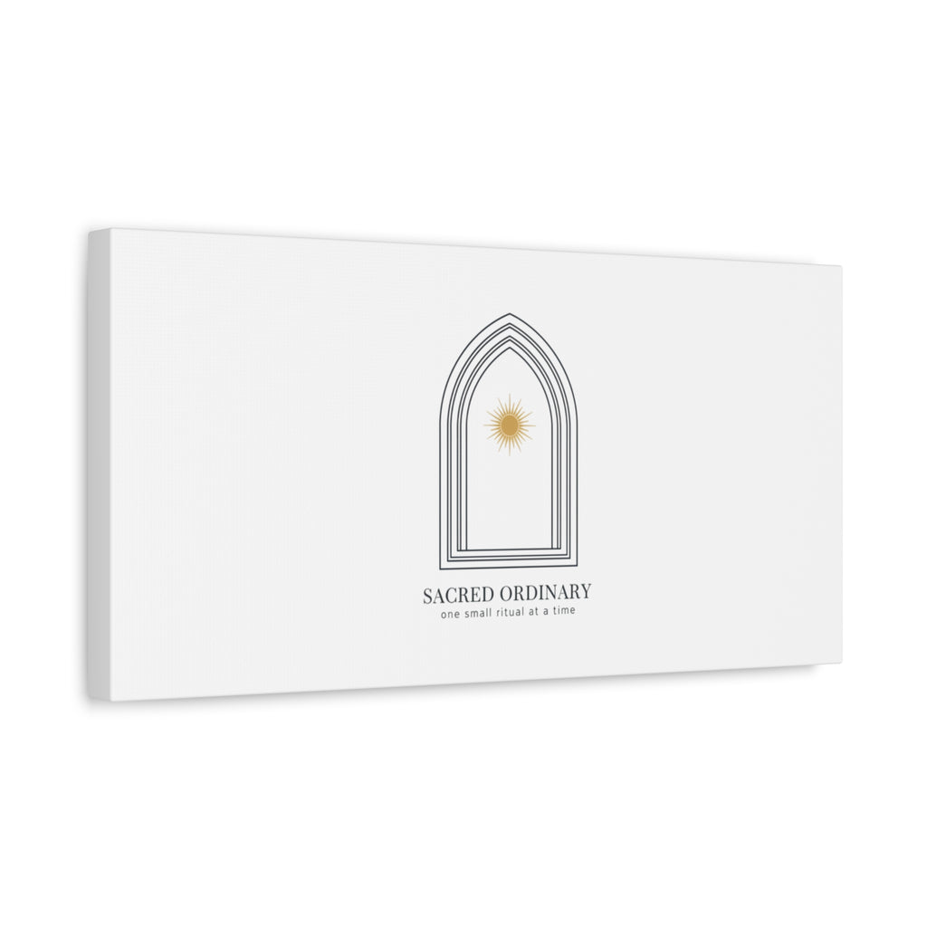 Sacred Ordinary Gothic Arch Canvas | Minimal Scripture Art, Quiet Luxury