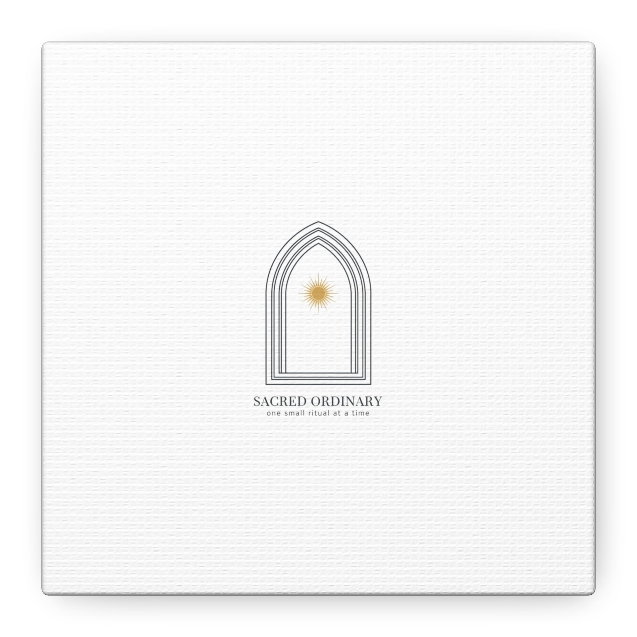 Sacred Ordinary Gothic Arch Canvas | Minimal Scripture Art, Quiet Luxury 6" x 6" 1.25"