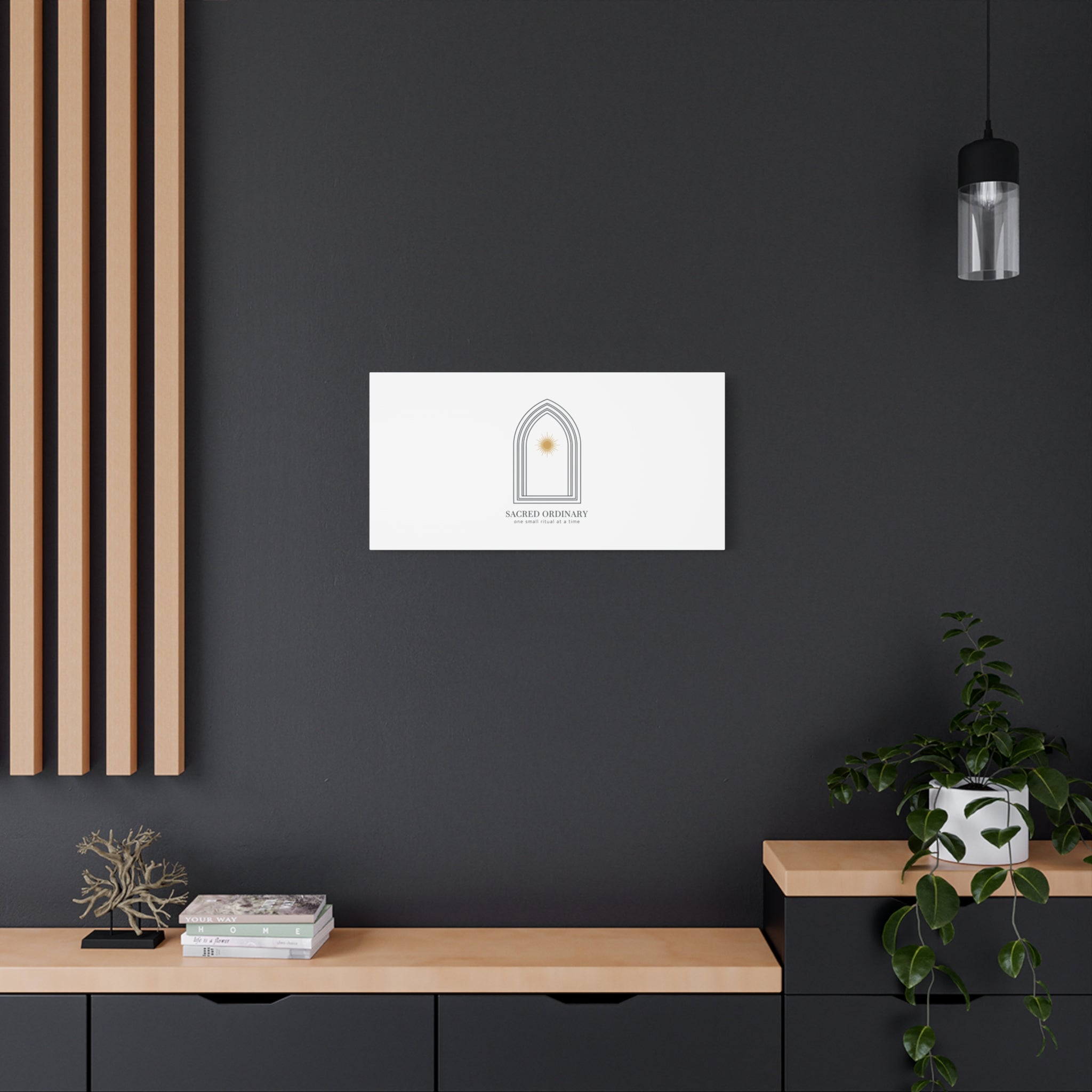Sacred Ordinary Gothic Arch Canvas | Minimal Scripture Art, Quiet Luxury