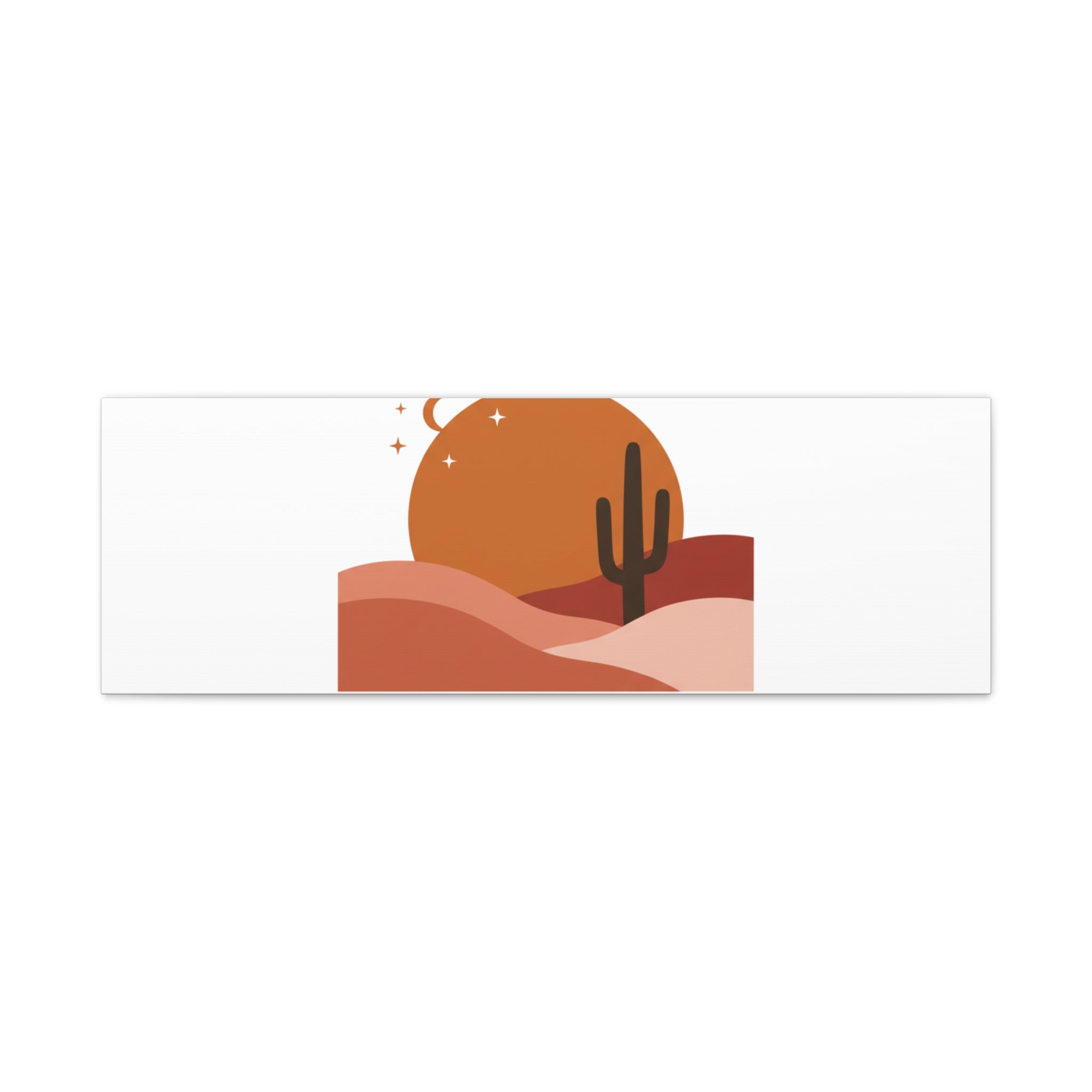Desert Stillness Canvas, Desert Sunset Minimalist Mesa | Southwestern Art Print 36" x 12" (Horizontal) 1.25"