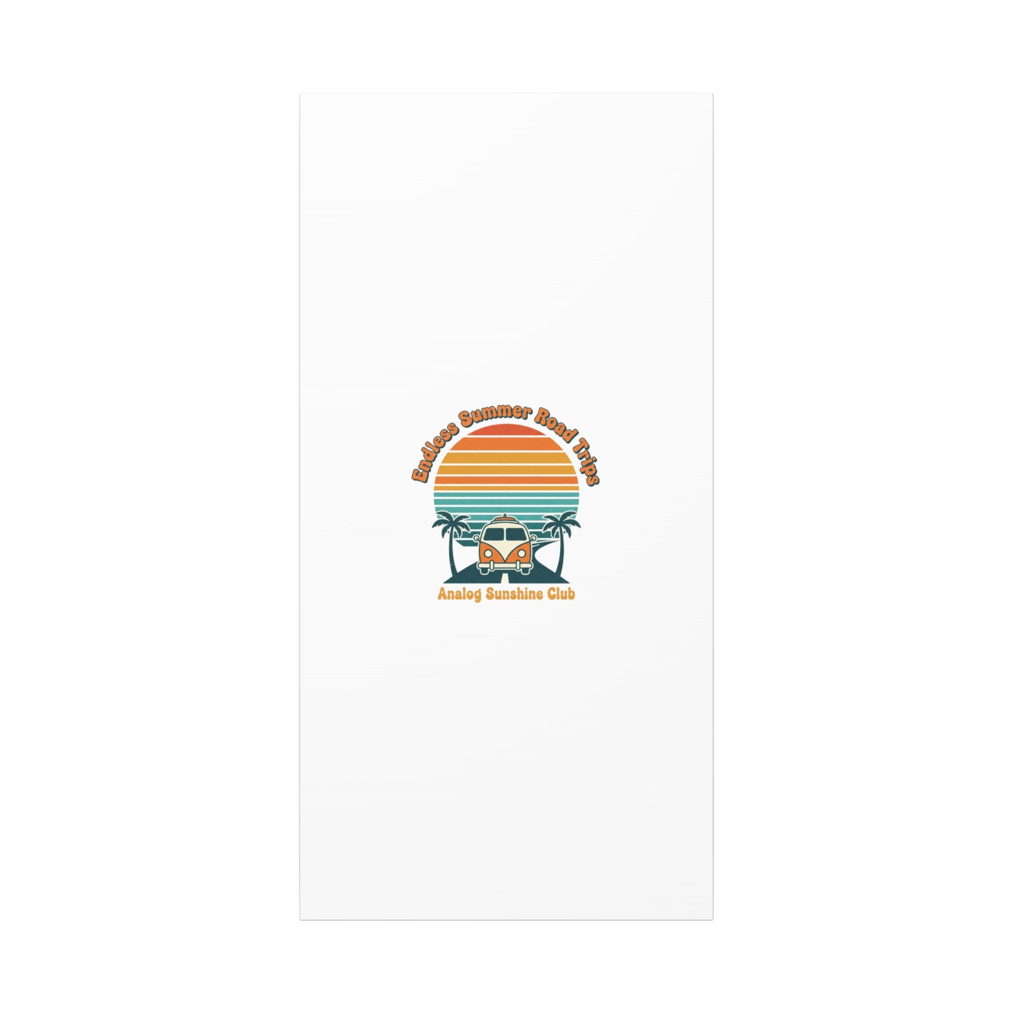 Endless Summer Road Trips Canvas | 1970s Sunset, Retro Surf Palm Art 24″ x 48″ (Vertical) 1.25"