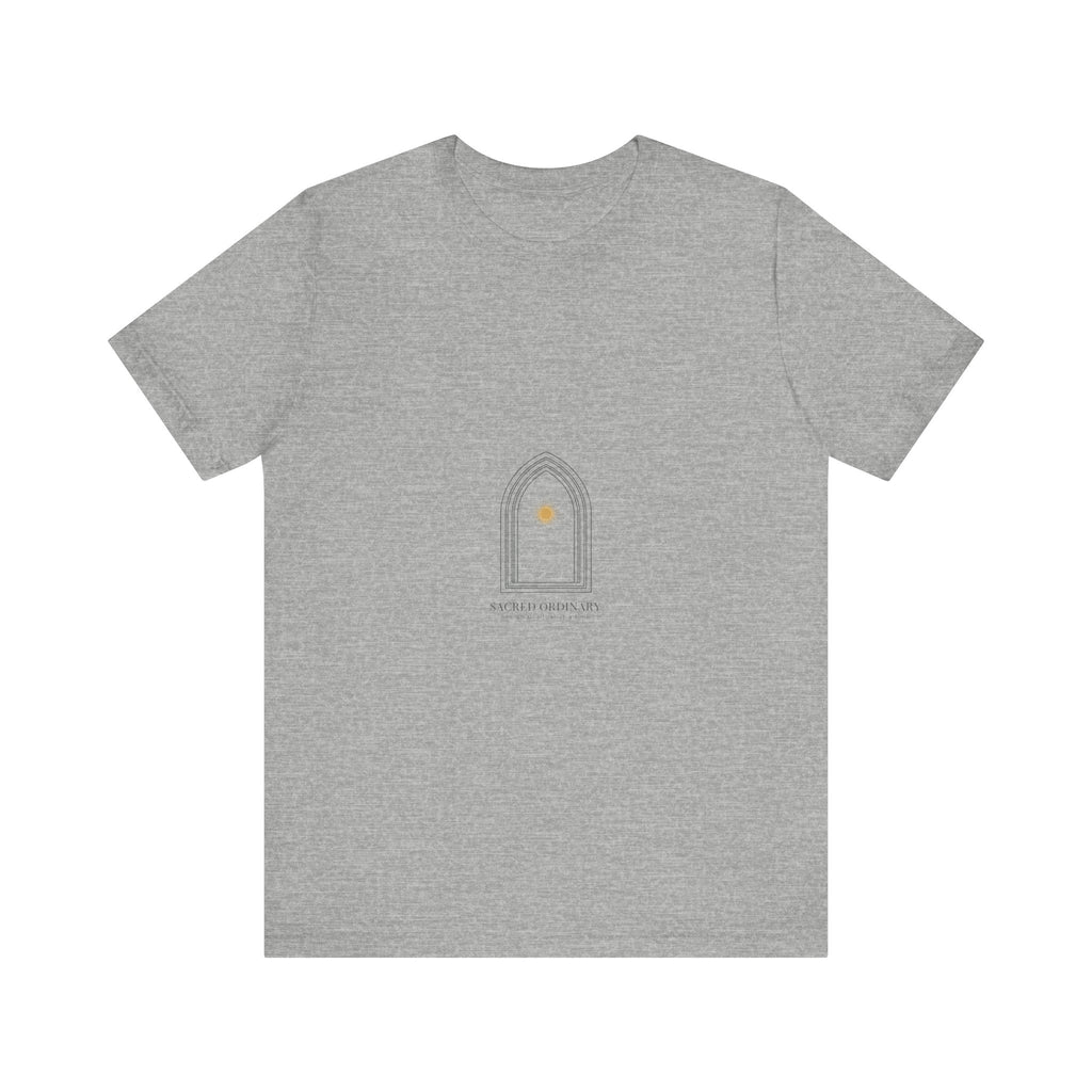 Gothic Arch Minimal Tee | Monastic Minimalism, serene typography Navy