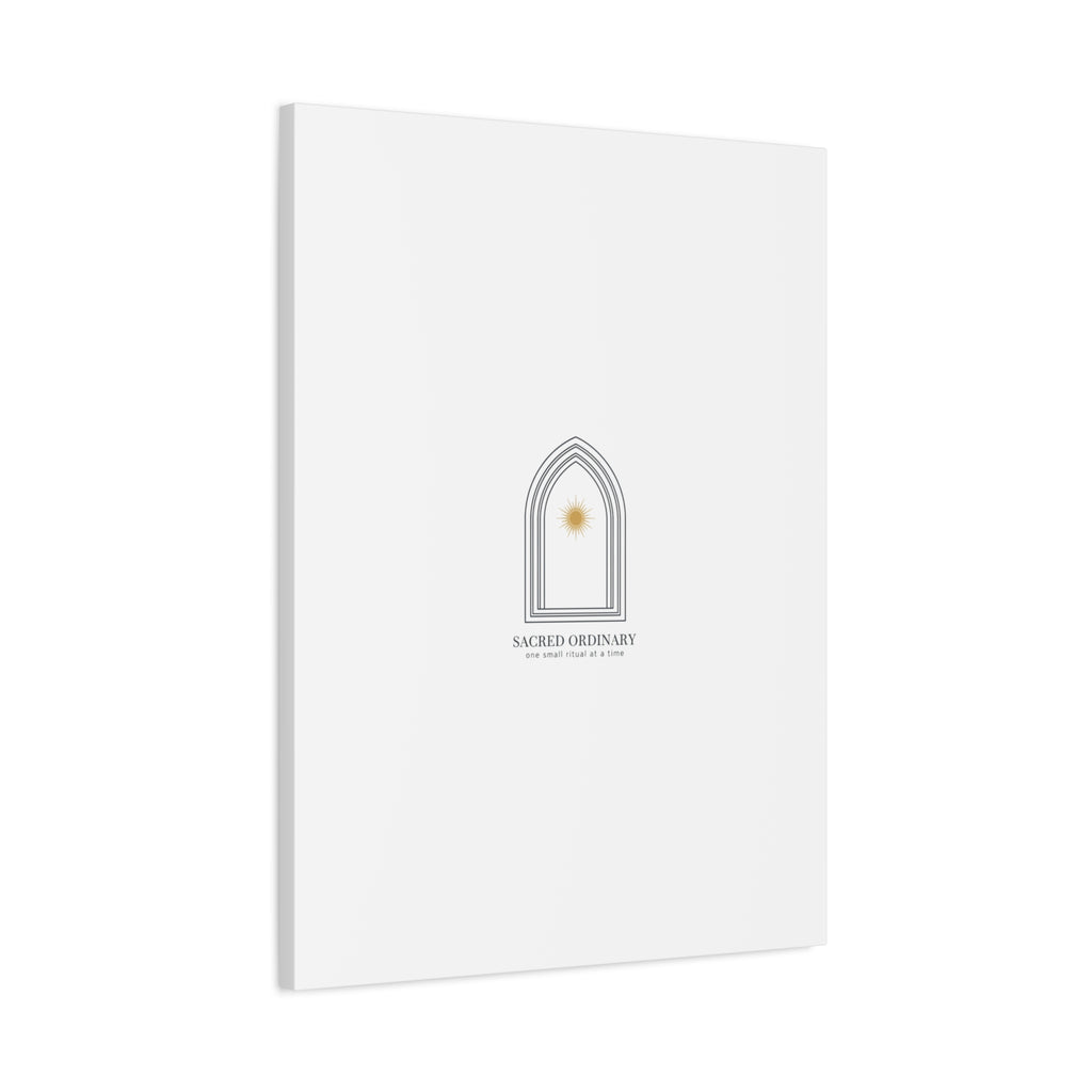 Sacred Ordinary Gothic Arch Canvas | Minimal Scripture Art, Quiet Luxury