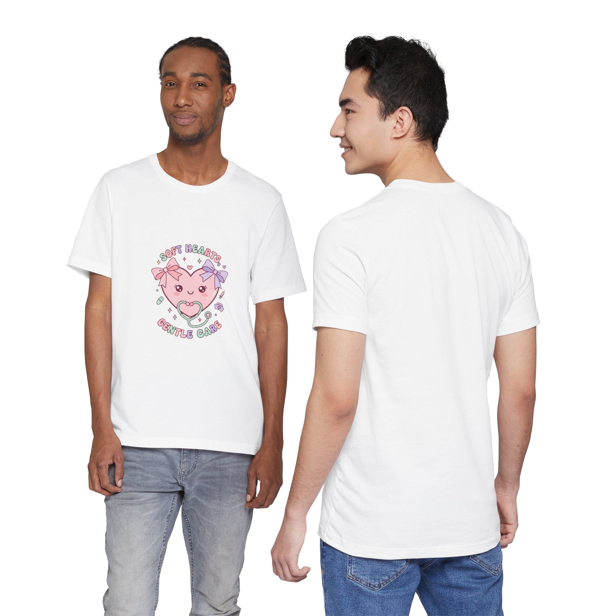 Kawaii Nurse Heart Tee | pastel healthcare design, coquette medical shirt Navy