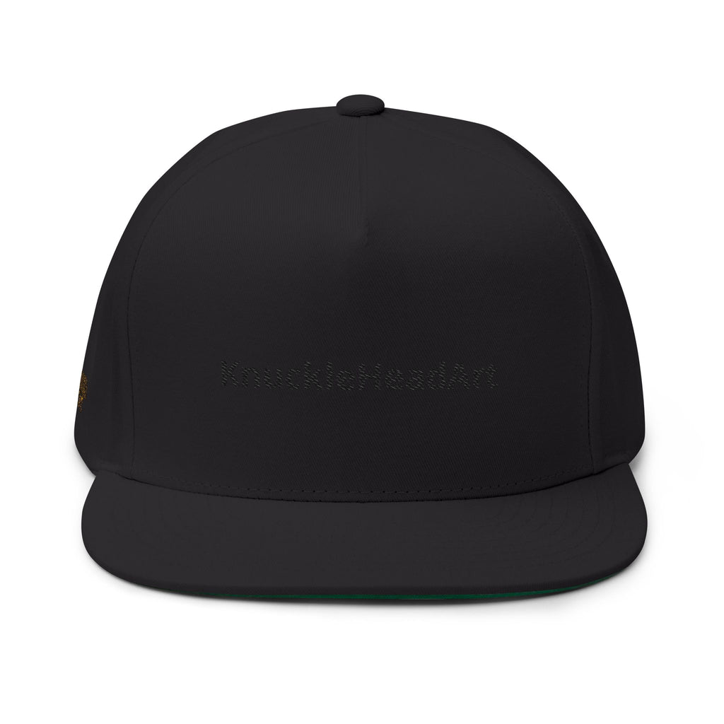 Embroidered Gold Eagle Flat Bill Cap