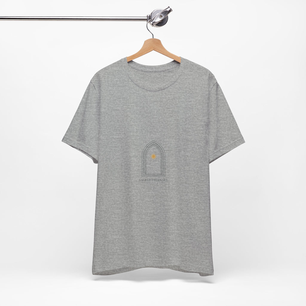 Gothic Arch Minimal Tee | Monastic Minimalism, serene typography Navy