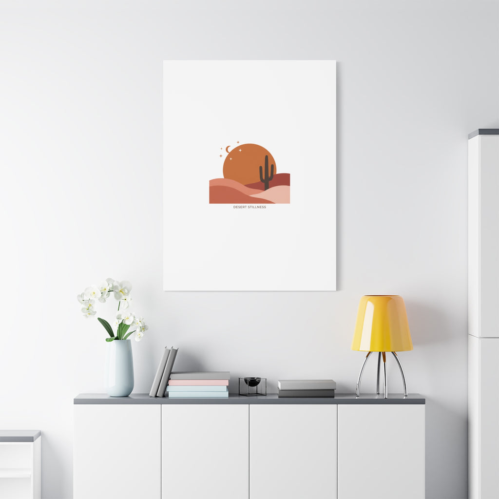Desert Stillness Canvas, Desert Sunset Minimalist Mesa | Southwestern Art Print