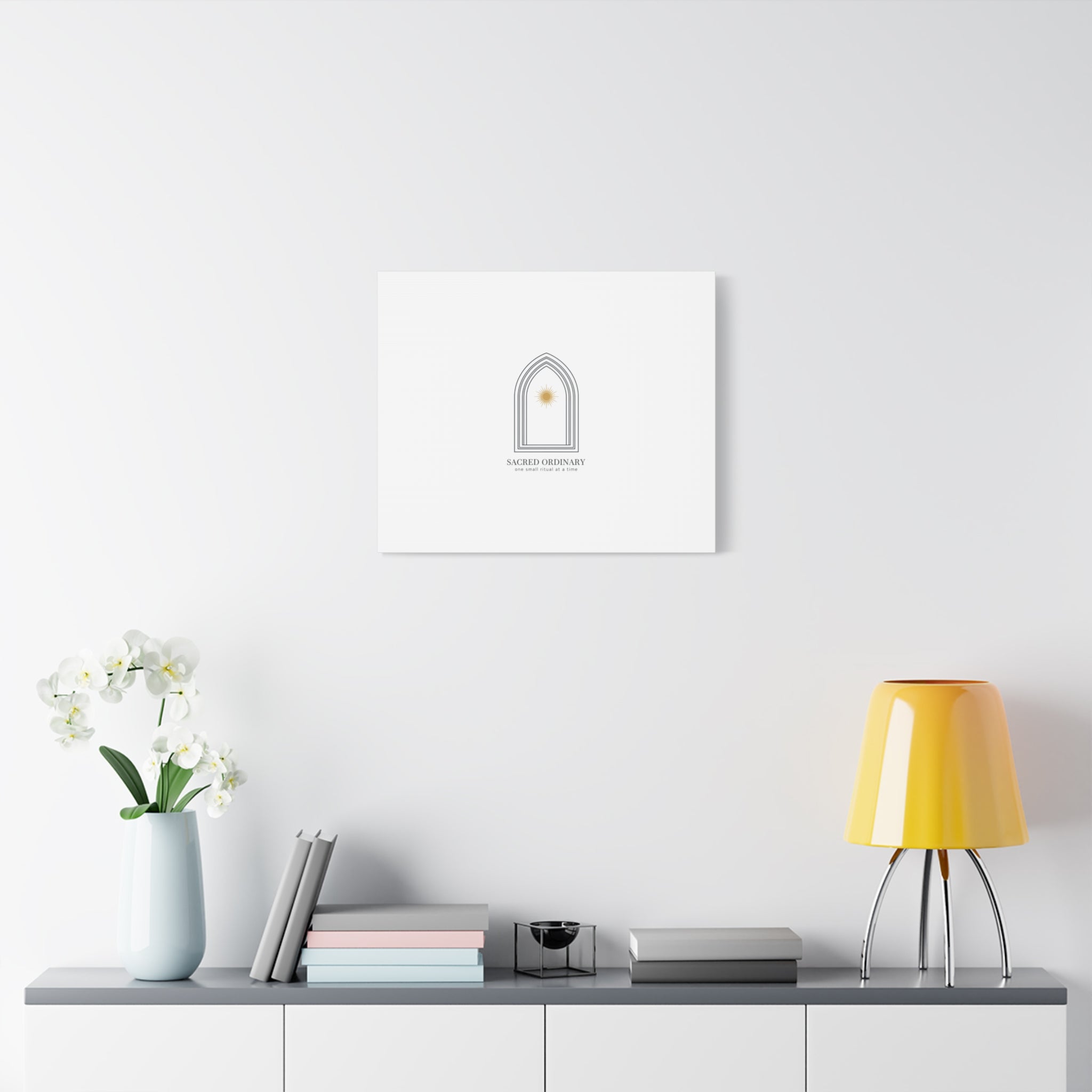 Sacred Ordinary Gothic Arch Canvas | Minimal Scripture Art, Quiet Luxury
