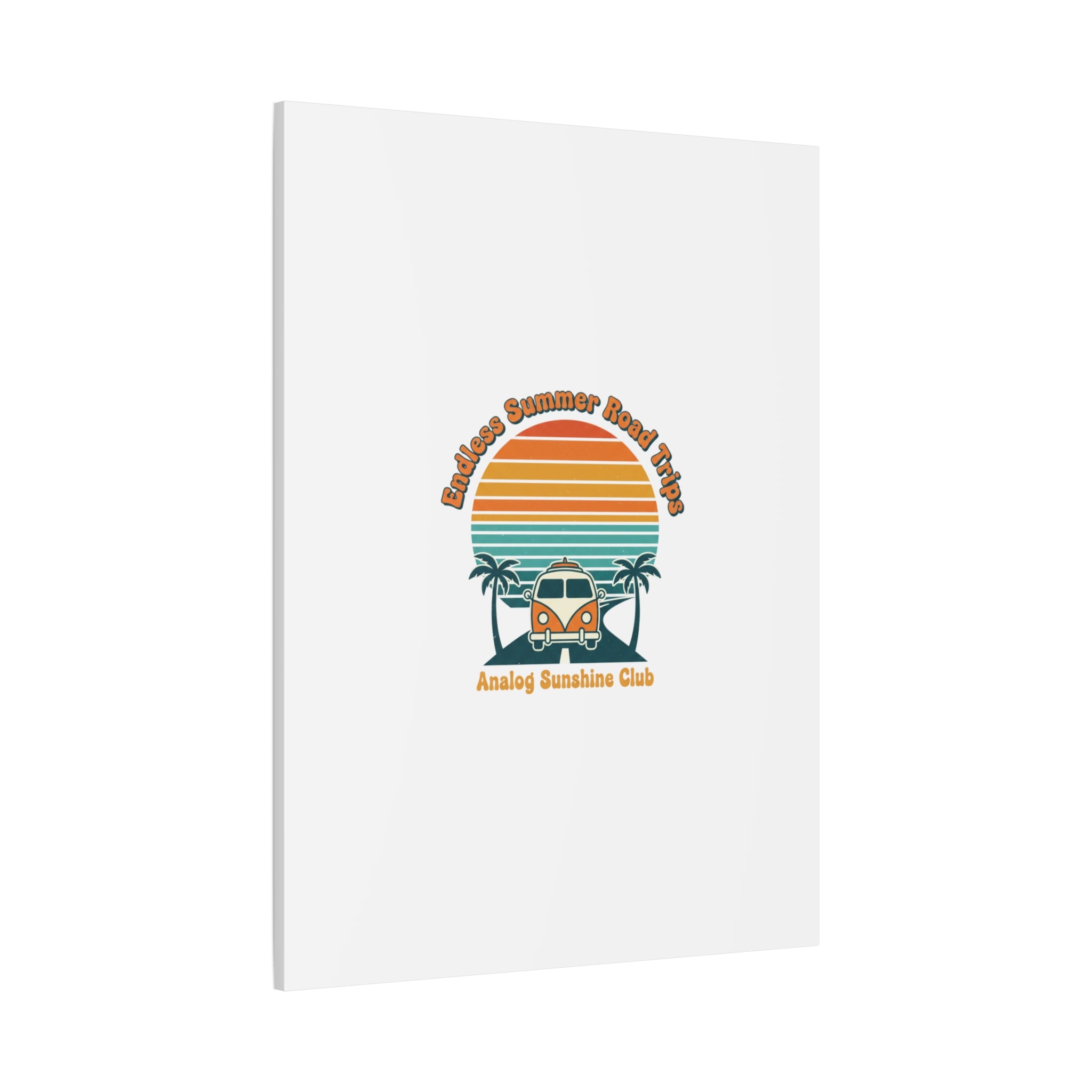 Endless Summer Road Trips Canvas | 1970s Sunset, Retro Surf Palm Art 36" x 36" 1.25"