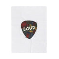 Plaid Patchwork 'Loud' Guitar Pick Velveteen Plush Blanket | Grunge Revival, 90s Flannel Aesthetic. 30" × 40"