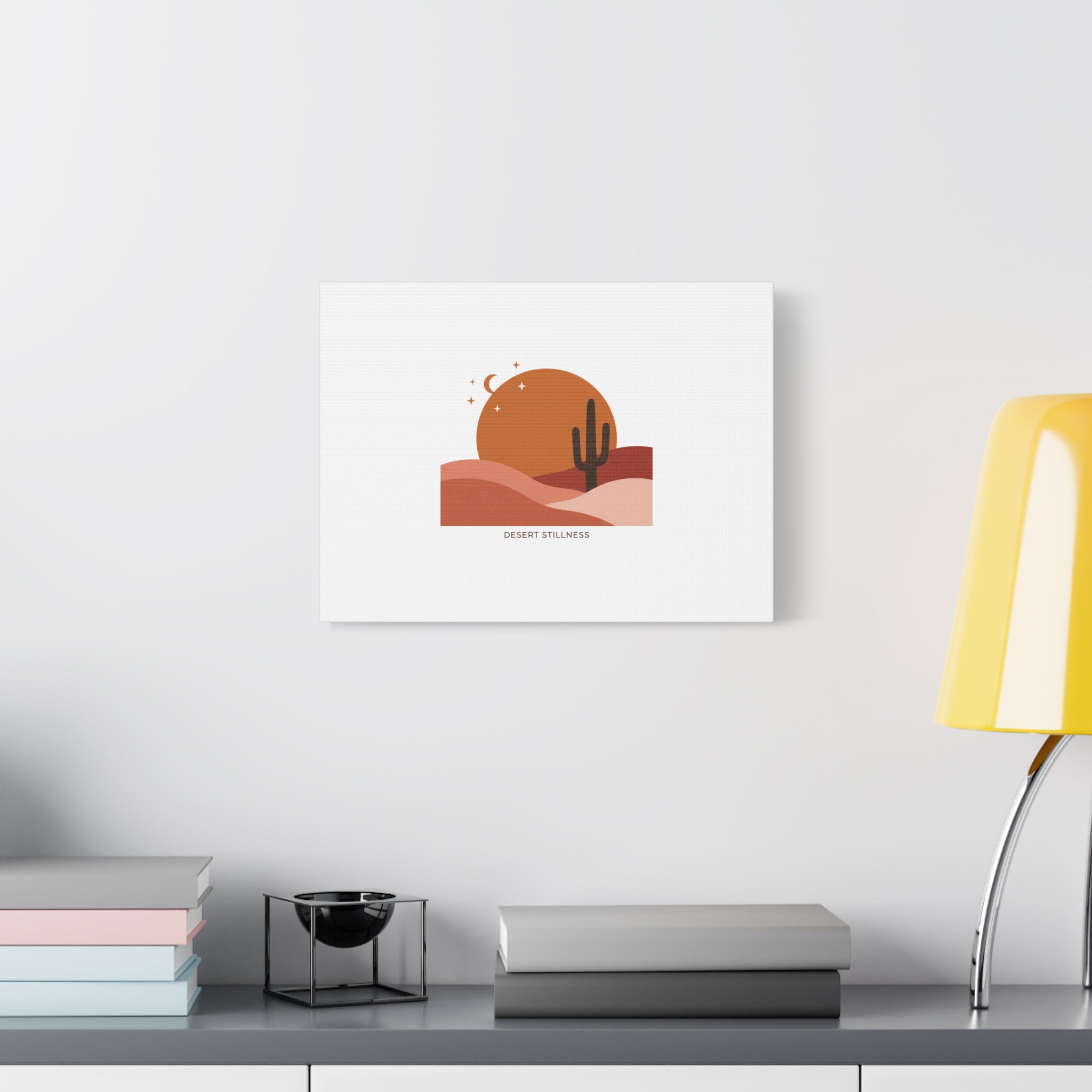 Desert Stillness Canvas, Desert Sunset Minimalist Mesa | Southwestern Art Print