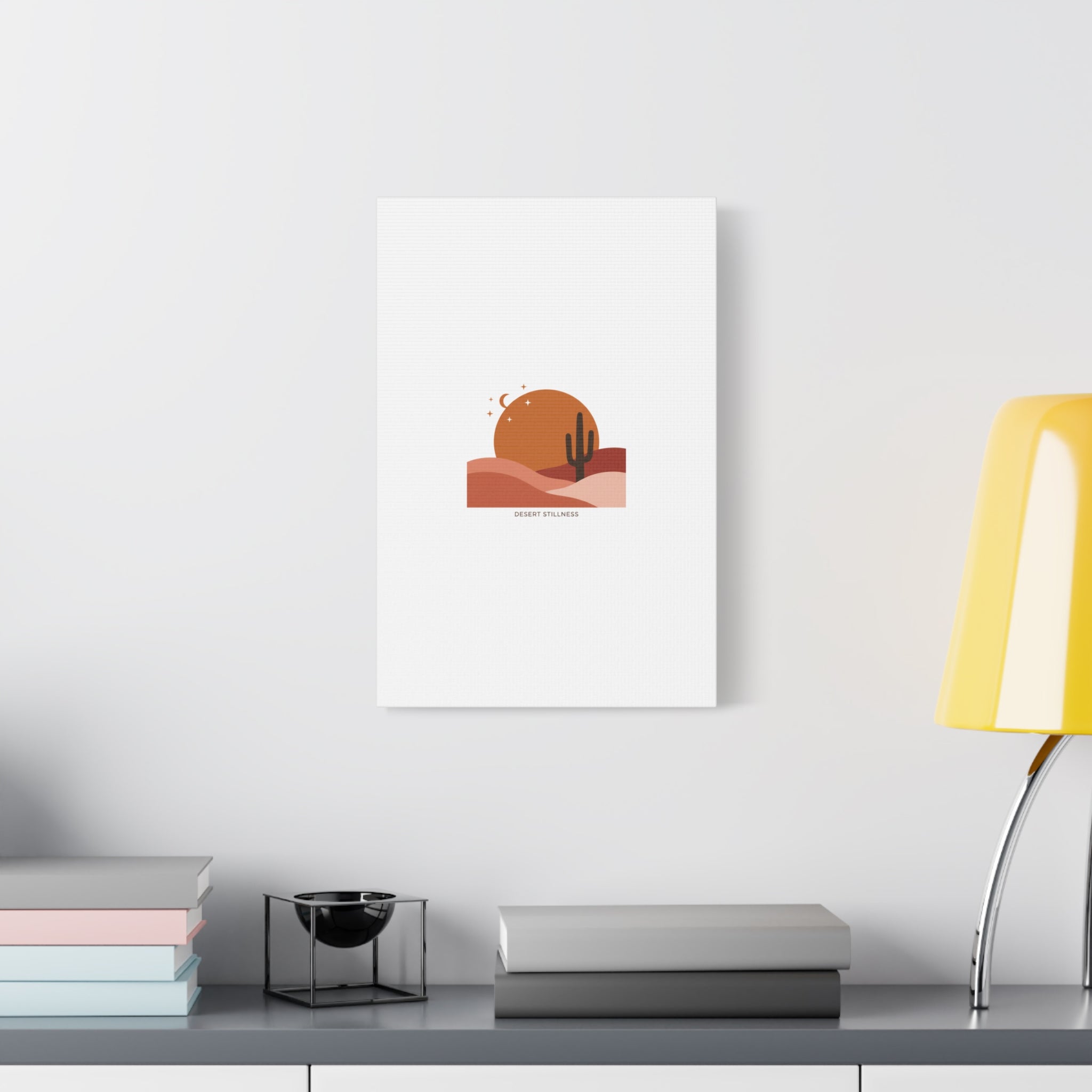 Desert Stillness Canvas, Desert Sunset Minimalist Mesa | Southwestern Art Print