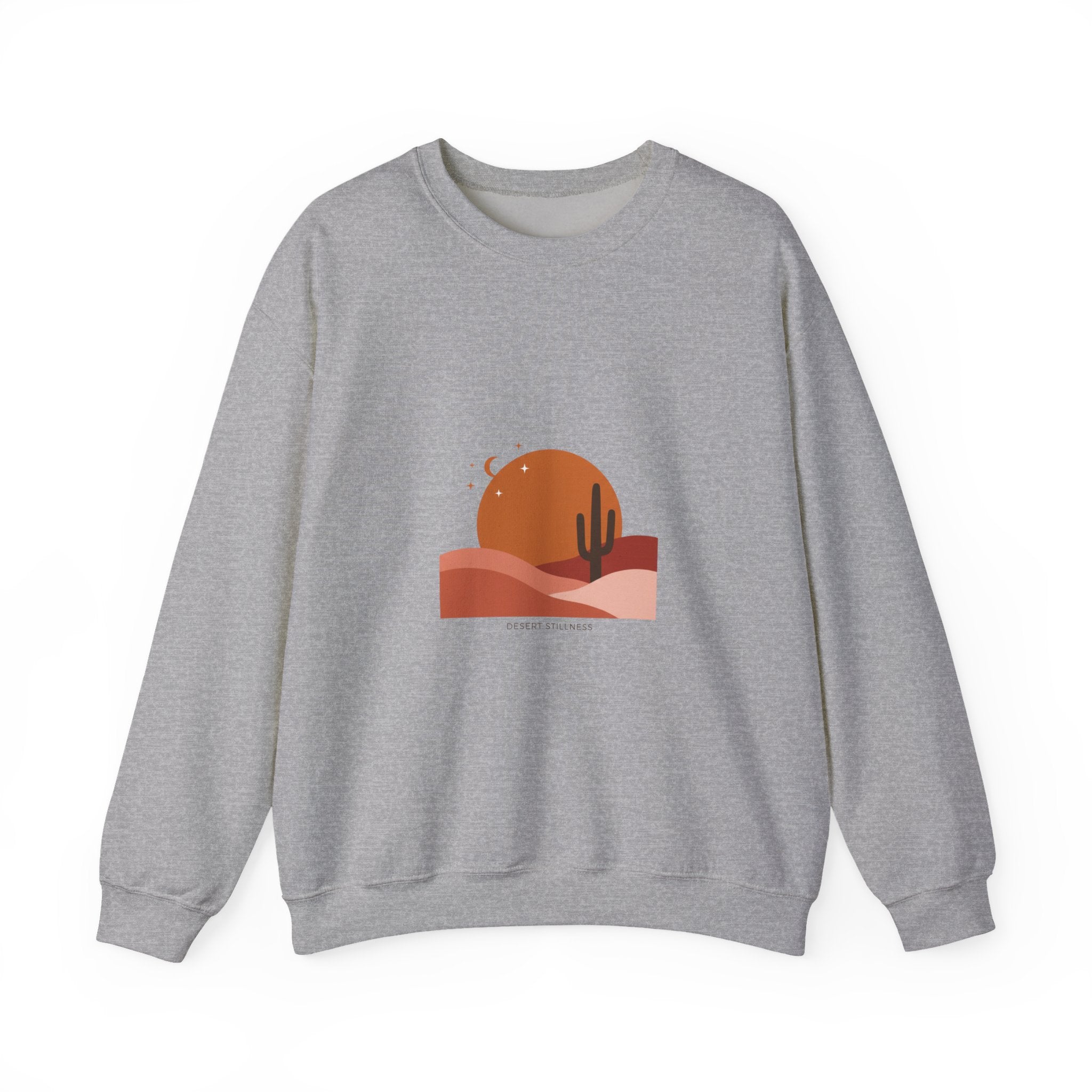 Desert Sunset Minimalist Mesa Sweatshirt | Southwestern adobe-inspired wall art vibe Sport Grey
