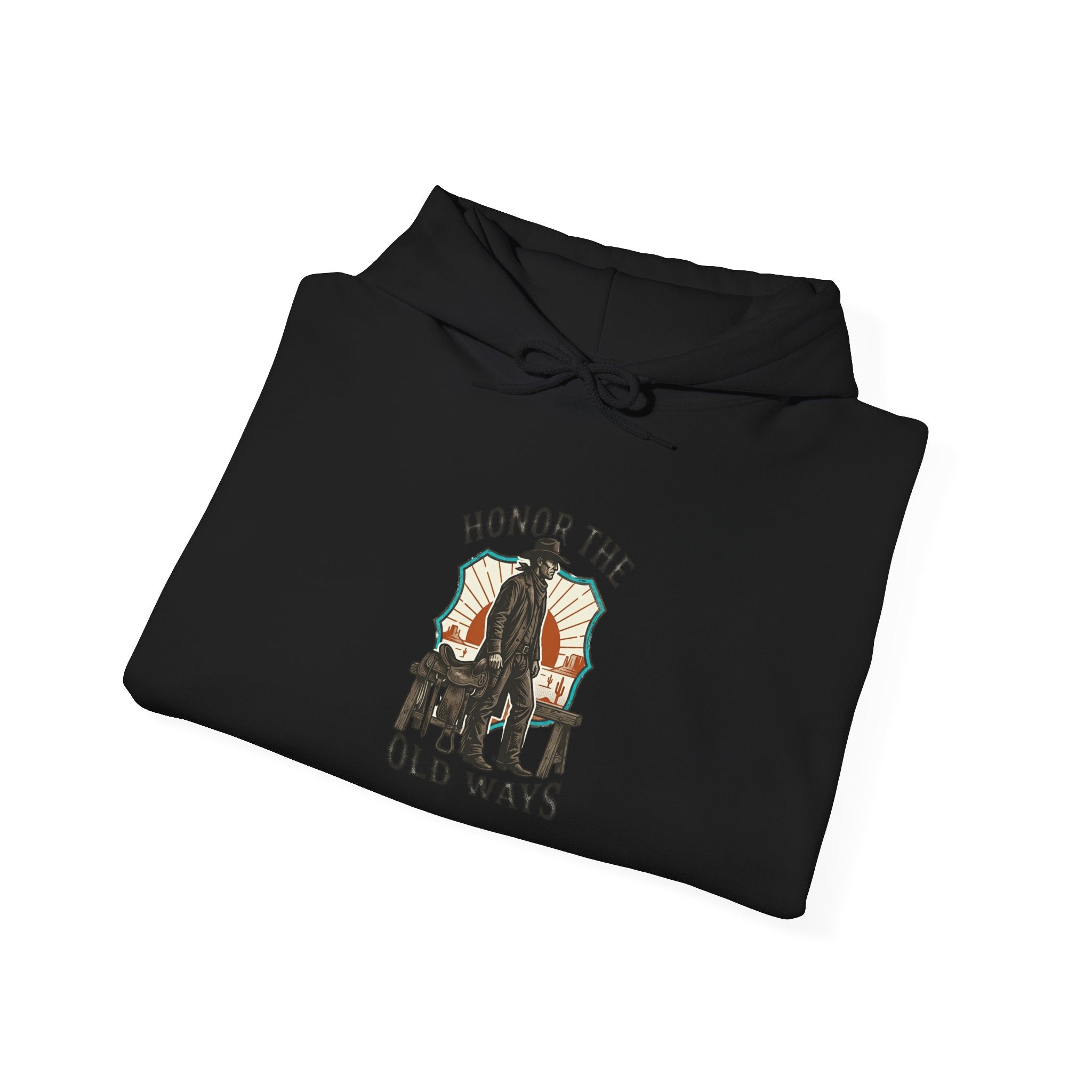 Honor the Old Ways Hoodie | Western Americana, Vintage Cowboy Frontier. Navy