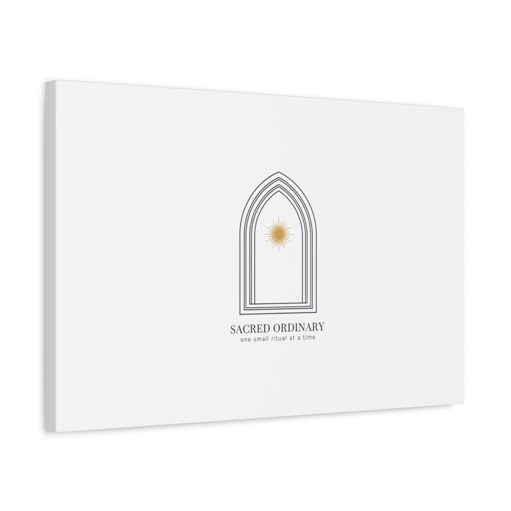 Sacred Ordinary Gothic Arch Canvas | Minimal Scripture Art, Quiet Luxury
