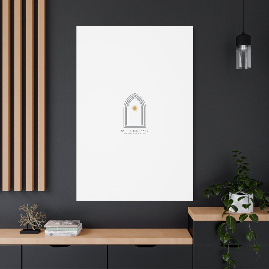 Sacred Ordinary Gothic Arch Canvas | Minimal Scripture Art, Quiet Luxury