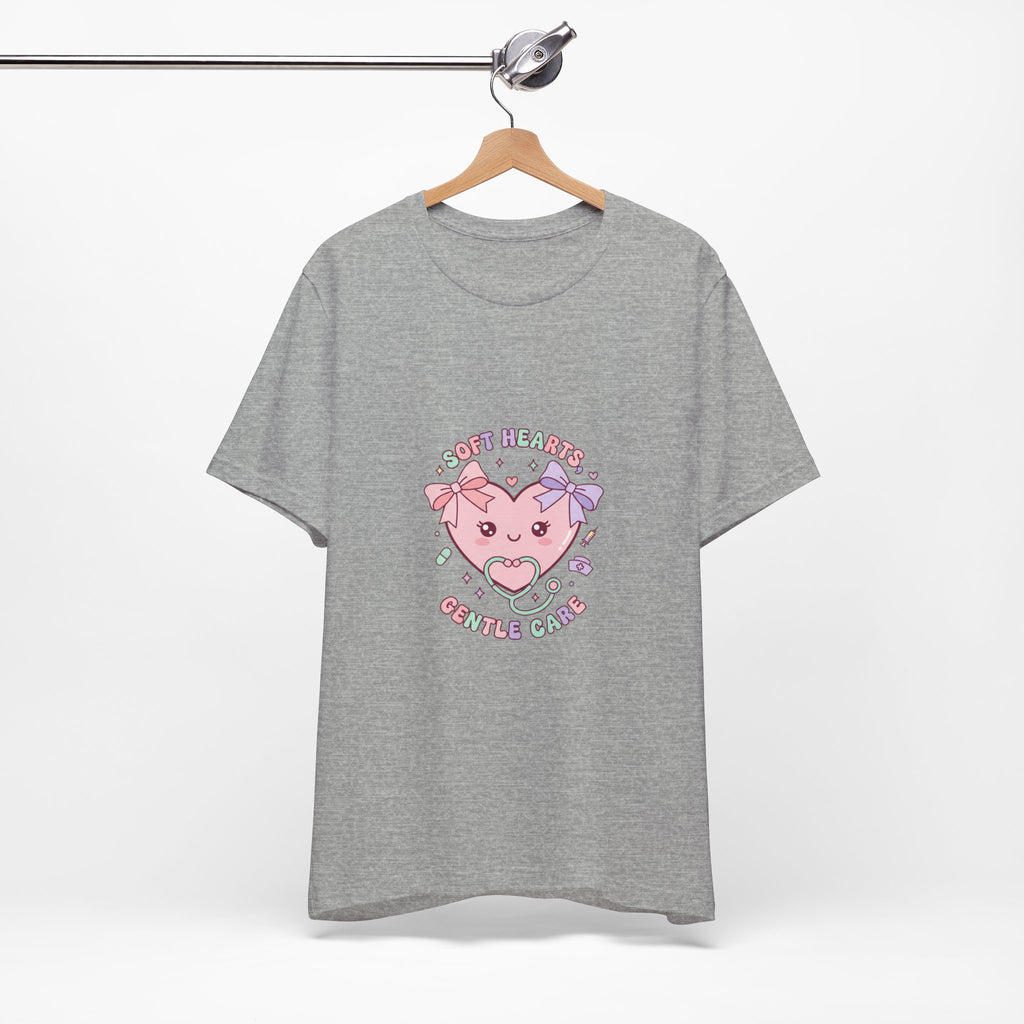Kawaii Nurse Heart Tee | pastel healthcare design, coquette medical shirt Navy