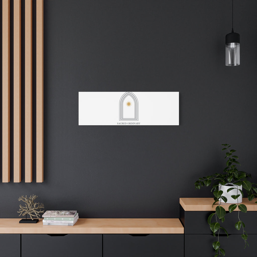 Sacred Ordinary Gothic Arch Canvas | Minimal Scripture Art, Quiet Luxury