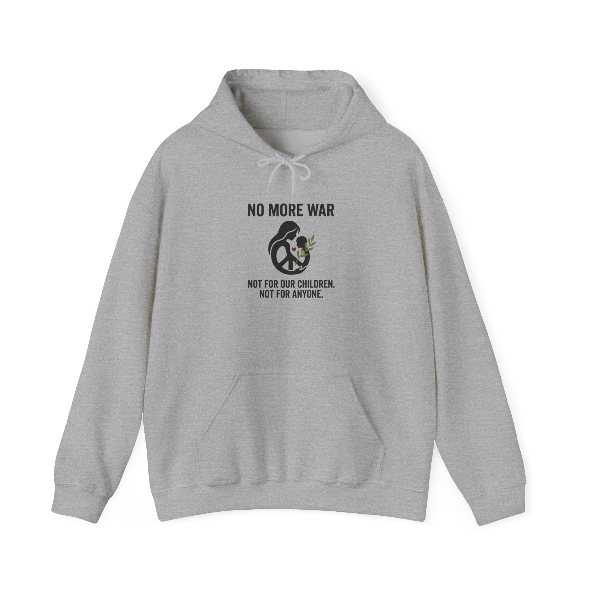 No More War Hoodie | anti-war, peace, ceasefire, solidarity. Sport Grey