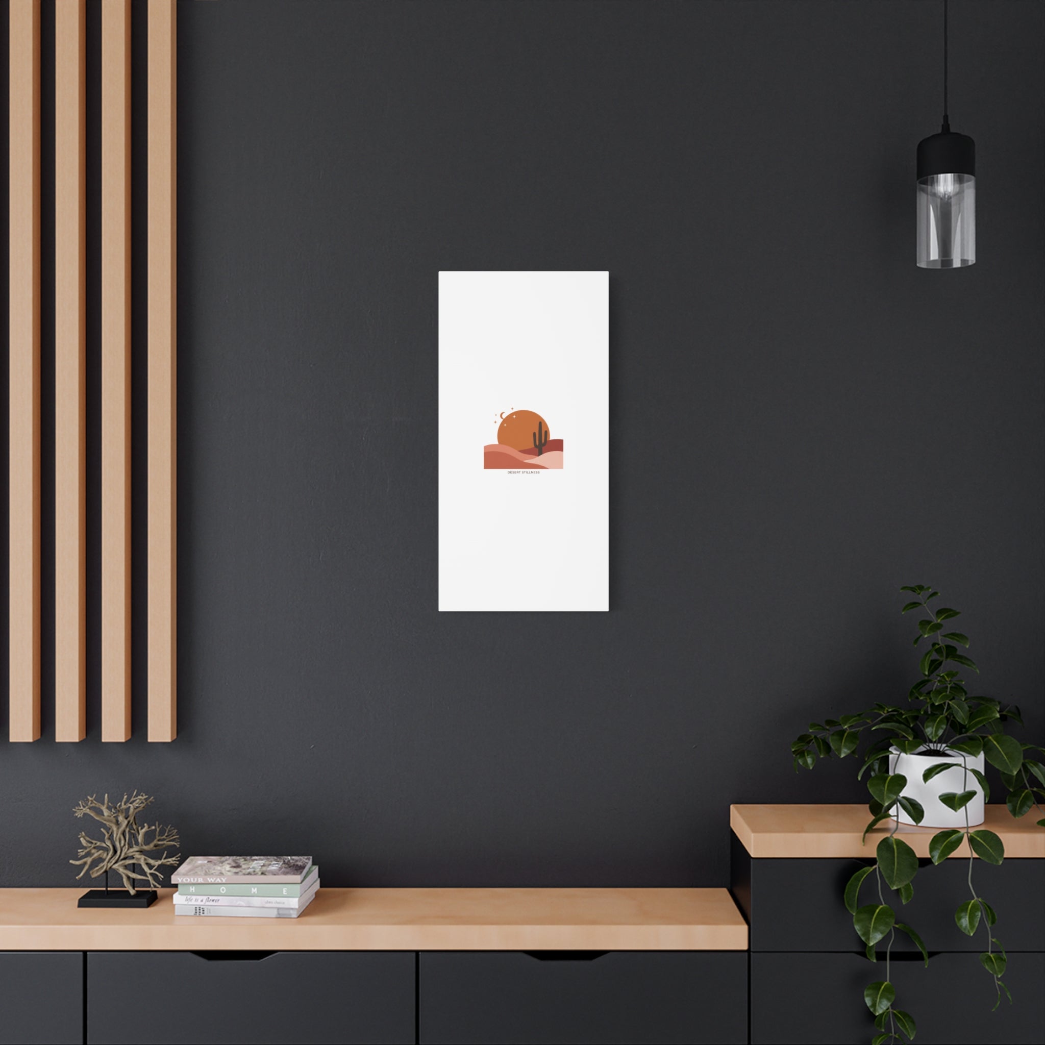 Desert Stillness Canvas, Desert Sunset Minimalist Mesa | Southwestern Art Print