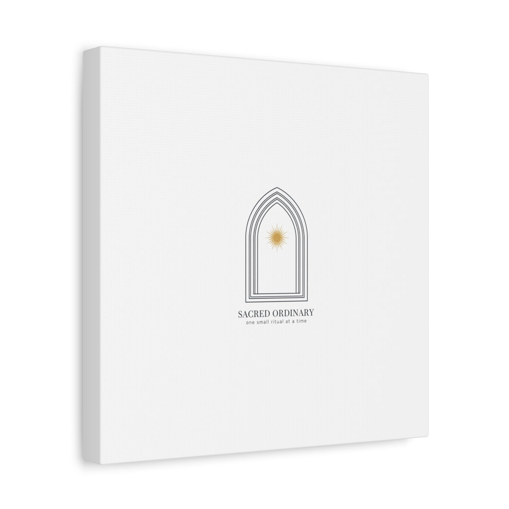 Sacred Ordinary Gothic Arch Canvas | Minimal Scripture Art, Quiet Luxury