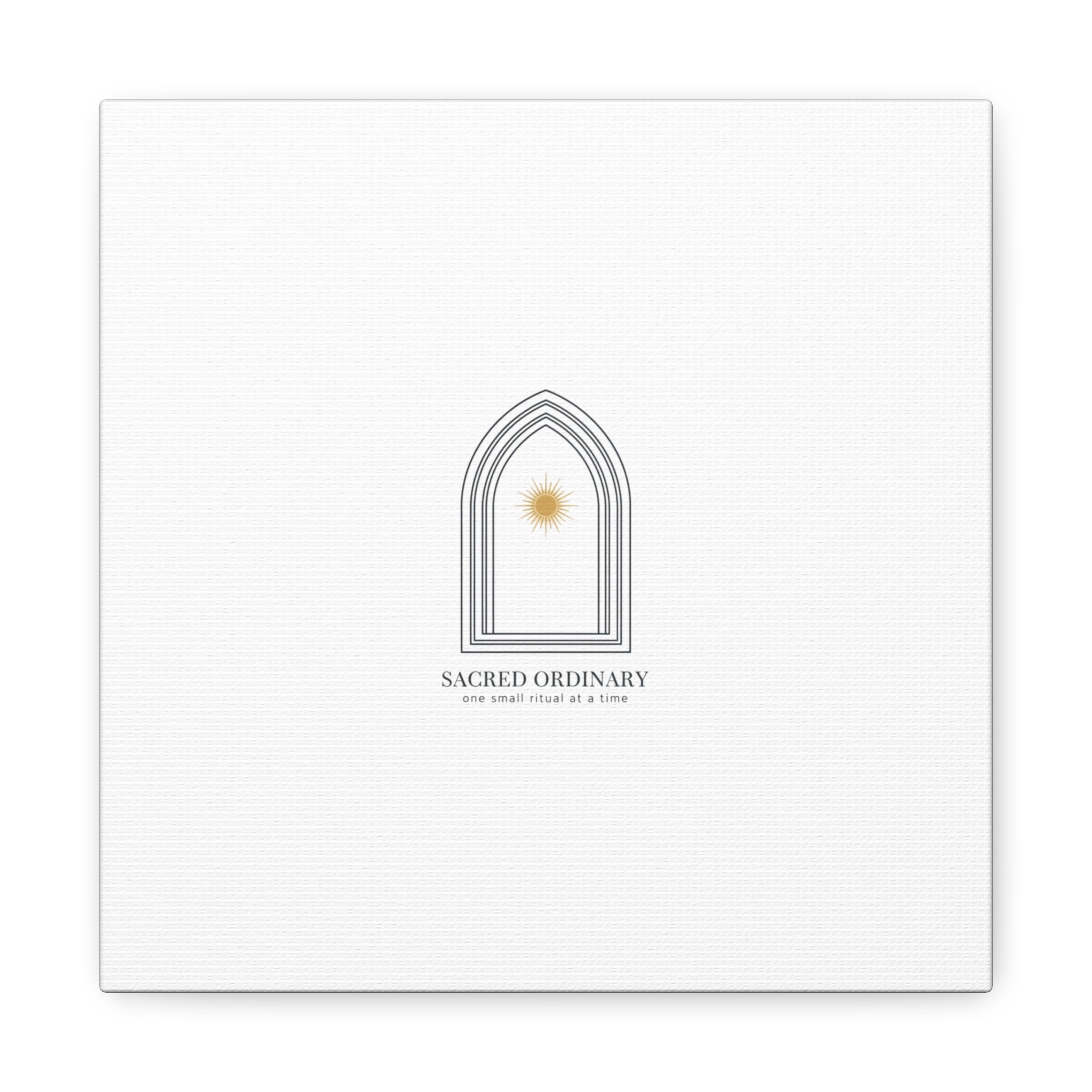 Sacred Ordinary Gothic Arch Canvas | Minimal Scripture Art, Quiet Luxury 10″ x 10″ 1.25"