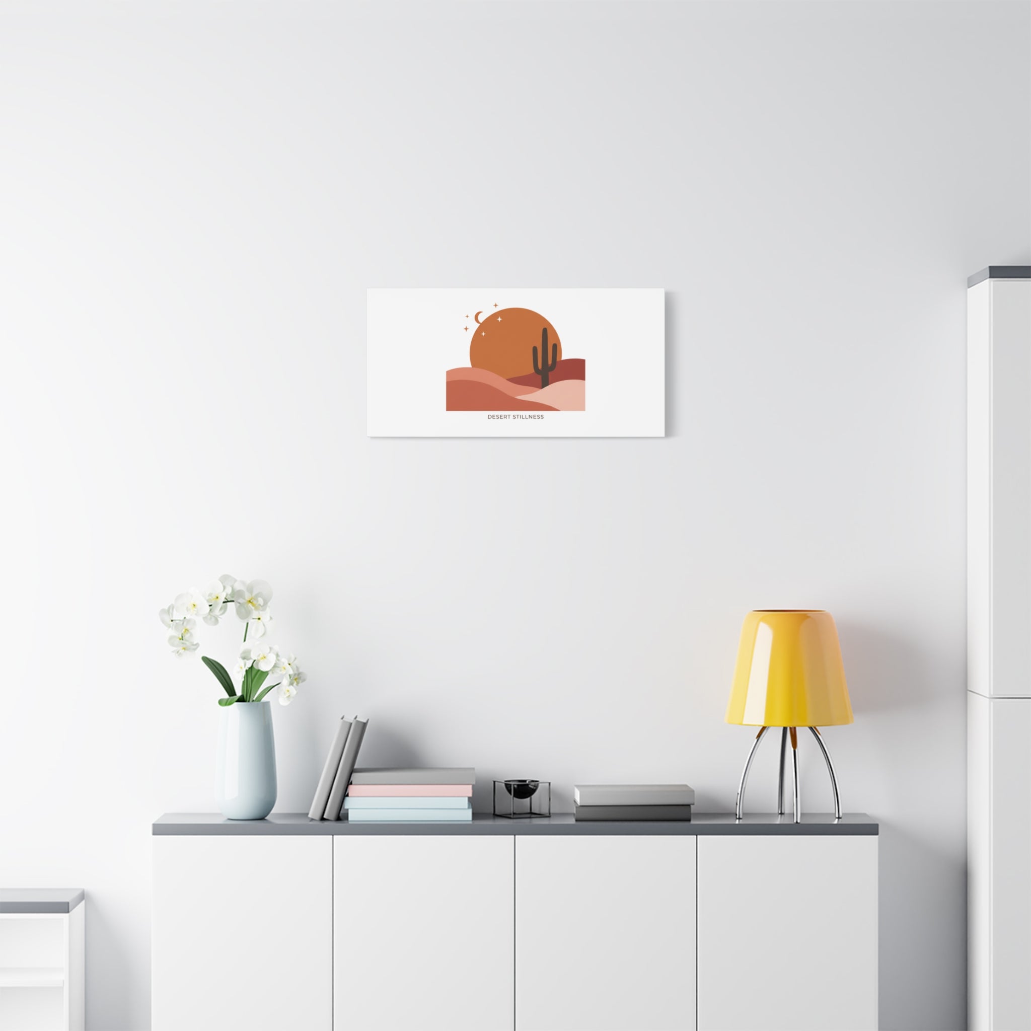 Desert Stillness Canvas, Desert Sunset Minimalist Mesa | Southwestern Art Print 36" x 36" 1.25"