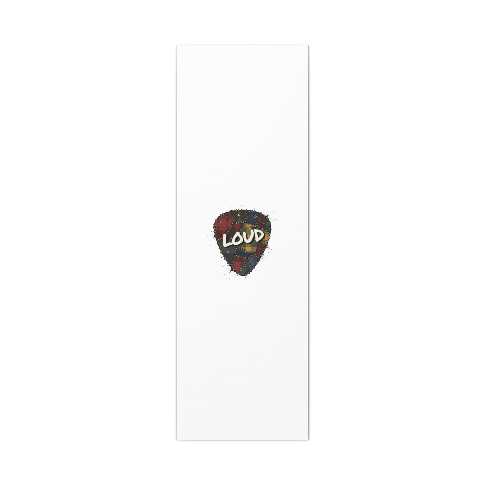 Plaid Patchwork Guitar Pick Canvas, Grunge Revival, 90s Rock Plaid Aesthetic 20" x 60" (Vertical) 1.25"