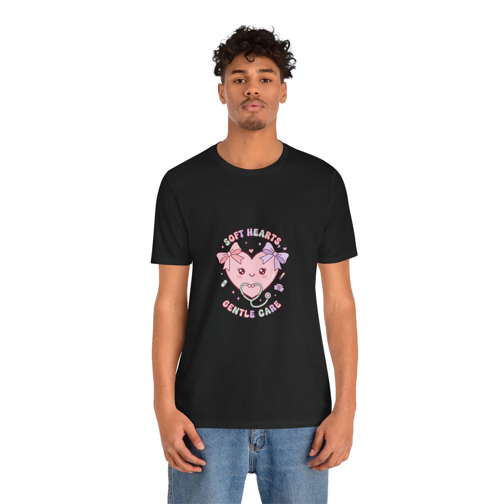 Kawaii Nurse Heart Tee | pastel healthcare design, coquette medical shirt Navy